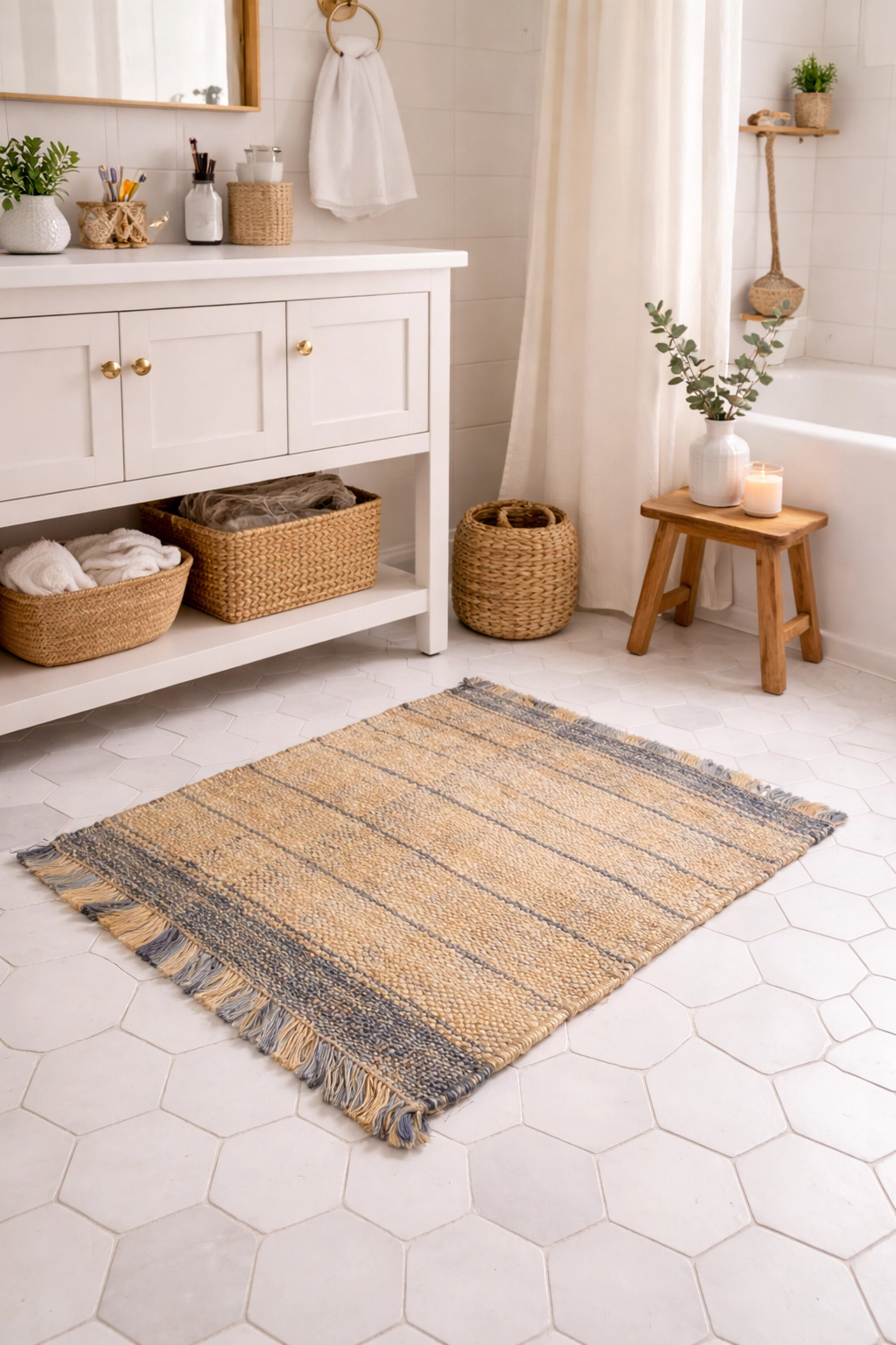 Magic Rugs 2'0 x 3'0 Beige & Gray Flat-Weave Sumak Modern Jute Rug