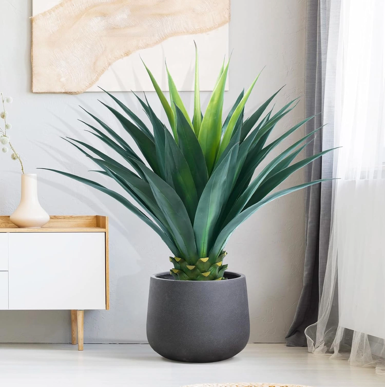 Whimsy Toys 3.5ft Artificial Agave Plant in Black Pot