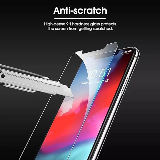 Qixxronics Screen Protector for iPhone 11 Pro (5.8 inch), [3 Pack] Tempered Glass Scratch Resistant