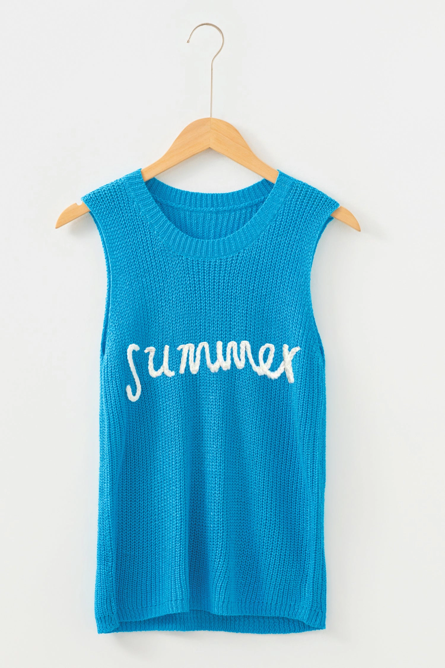 Threaded Pear Women's Sophia Script Graphic Sleeveless Sweater