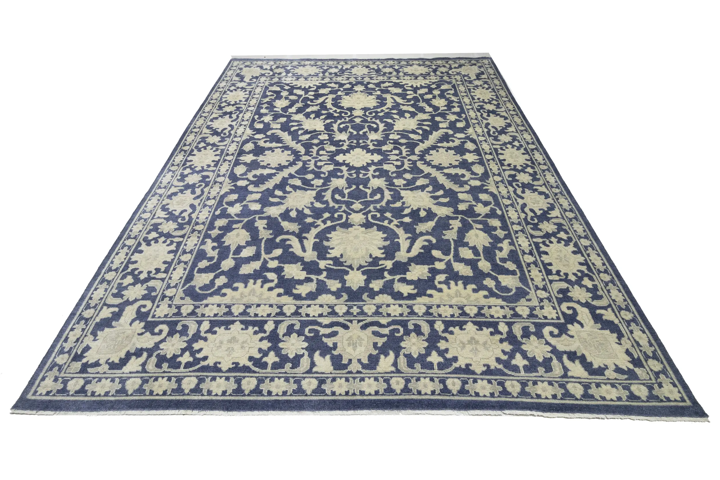 Magic Rugs Muted Slate Blue Floral 12X15 Transitional Oriental Rug