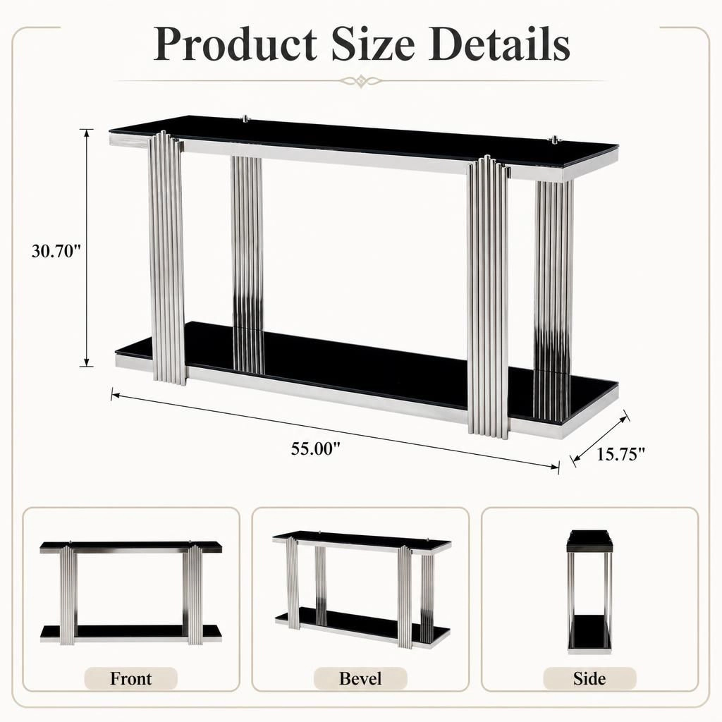 GOODSILO 55 Inch Long Narrow Console Table
