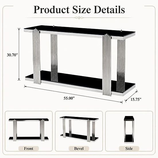 GOODSILO 55 Inch Long Narrow Console Table