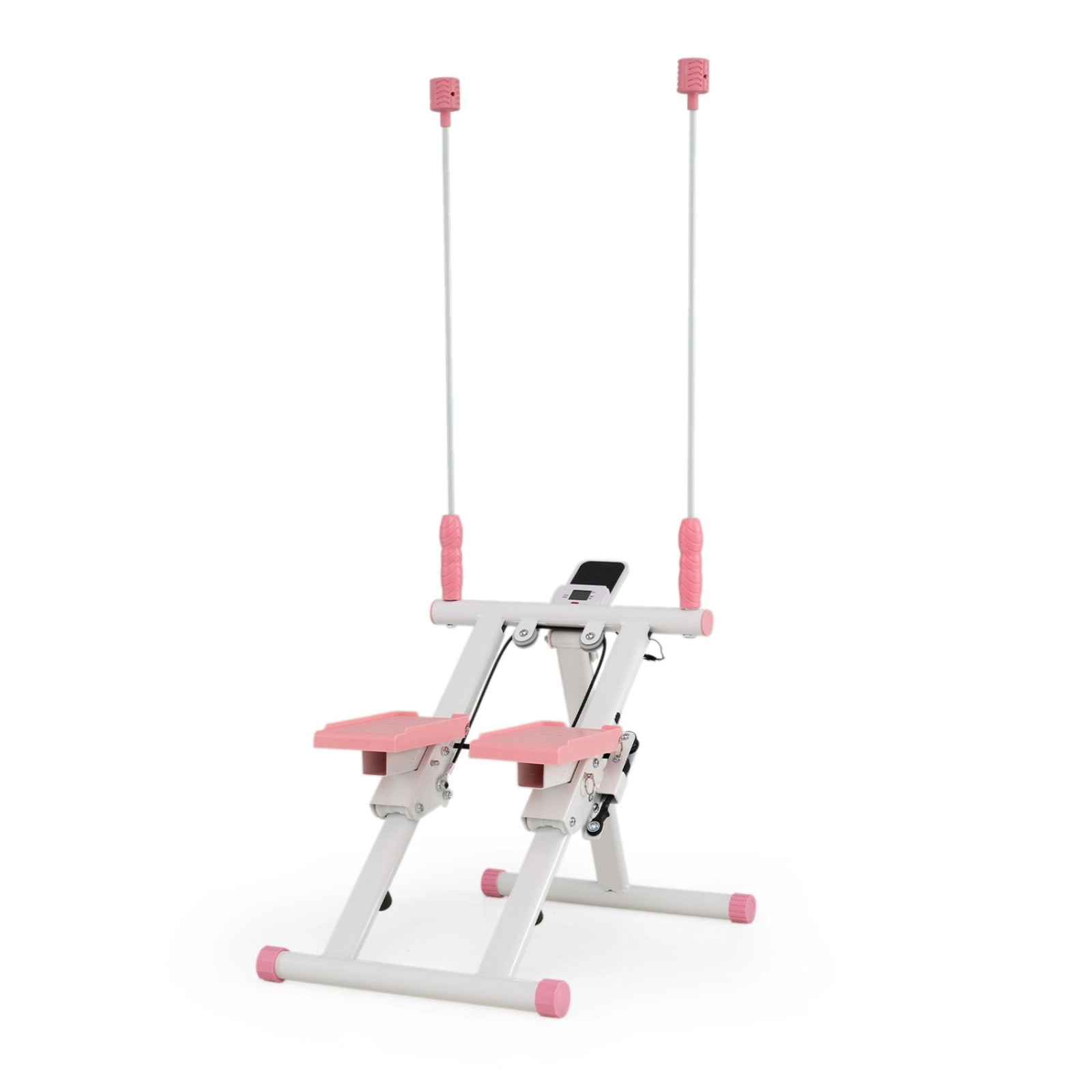SUGIFT White Folding Stair Stepper Machine with Detachable Handlebars 27-in W 18-in D 50-in H 220-lb User Capacity
