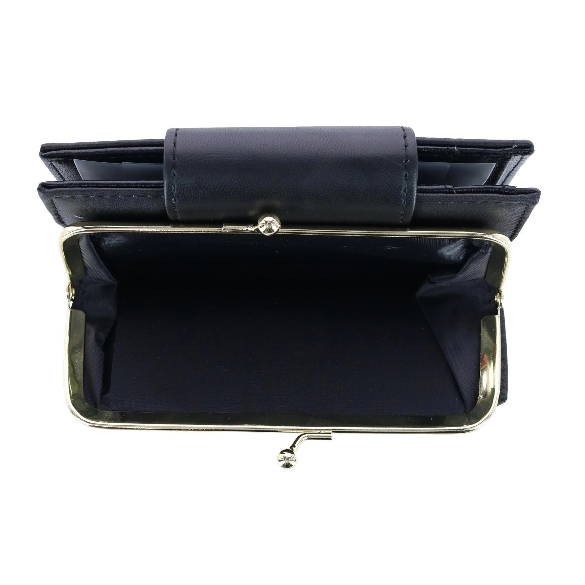 Buxton Women's Leather Attache Clutch Cardex Wallet and Coin Purse