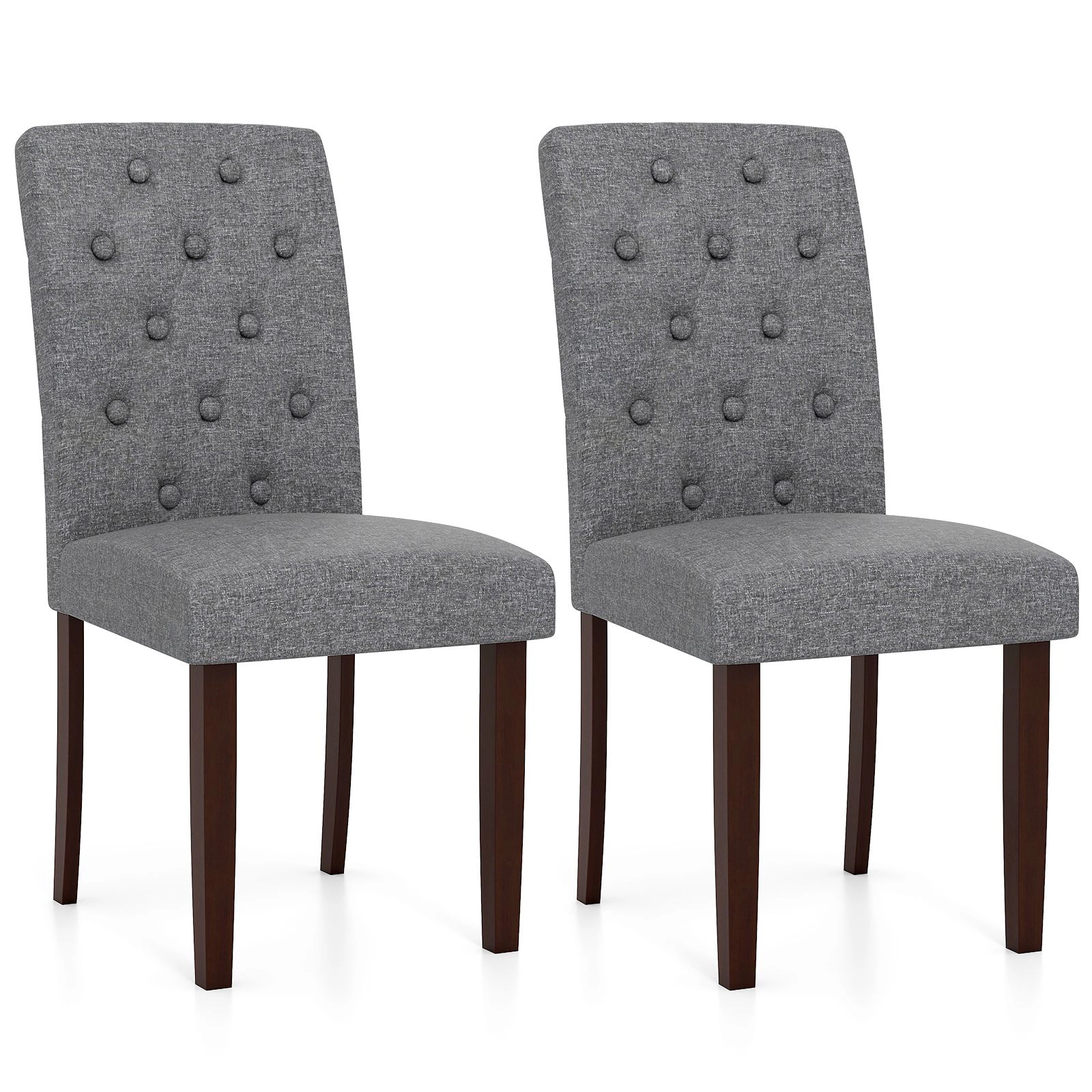 SlickBlue Farmhouse Dining Chairs, Gray Brown Upholstered Wood Seating