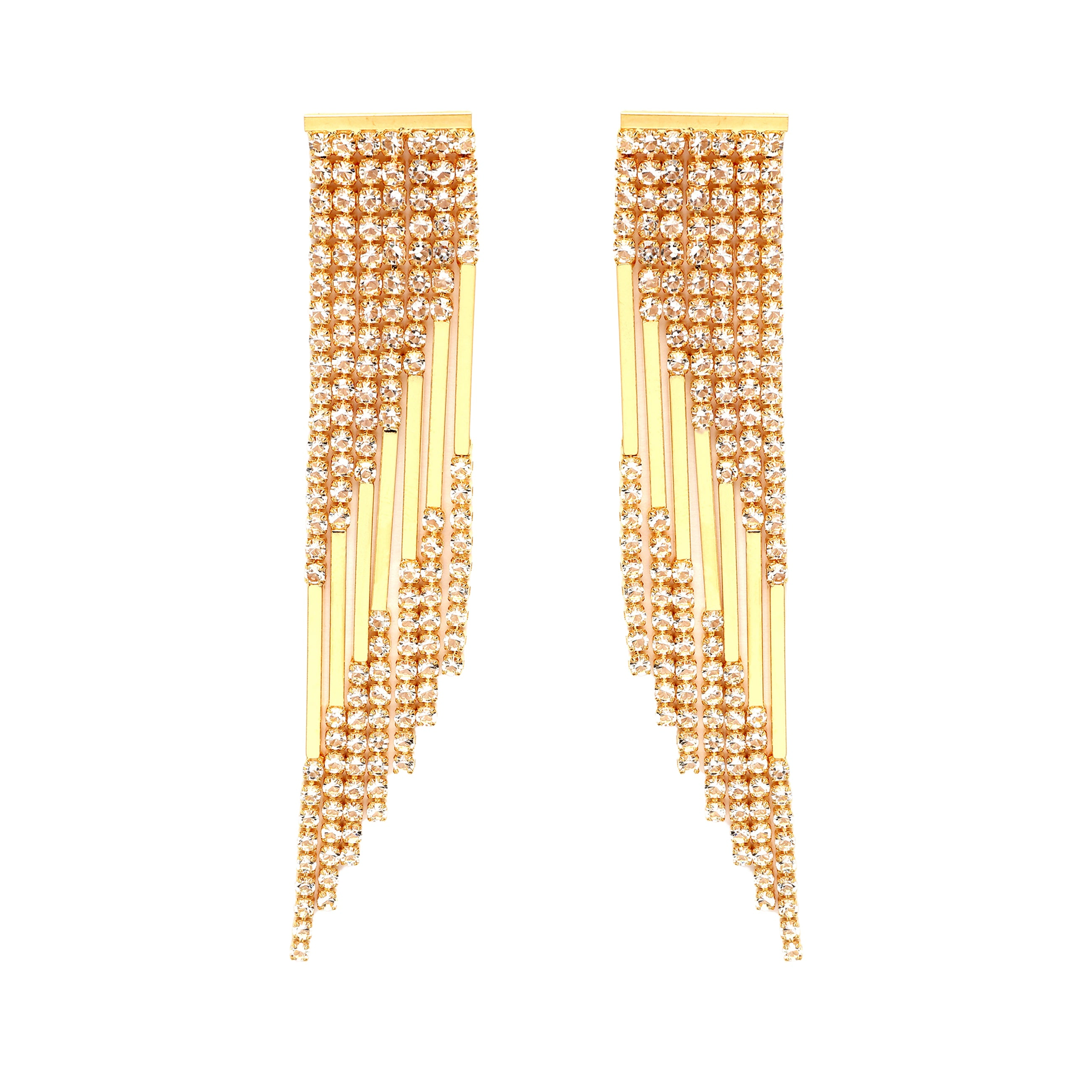 AGP PARIS Womens Diva Fringed Drop Party Earrings