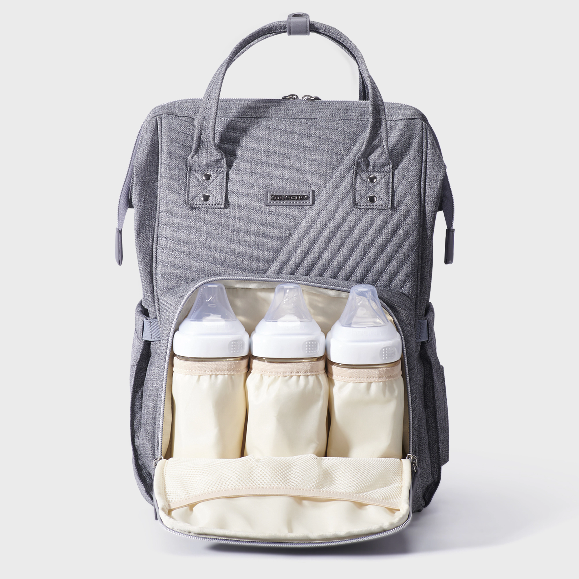 SUNVENO Quilted Diaper Bag Backpack