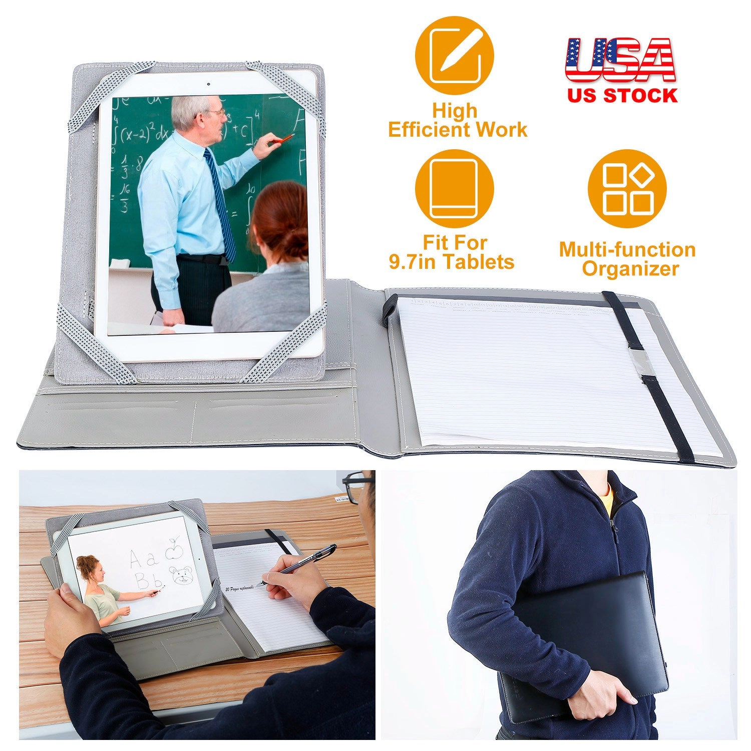 GBruno PU Leather Organizer Case For 9.7in Tablets