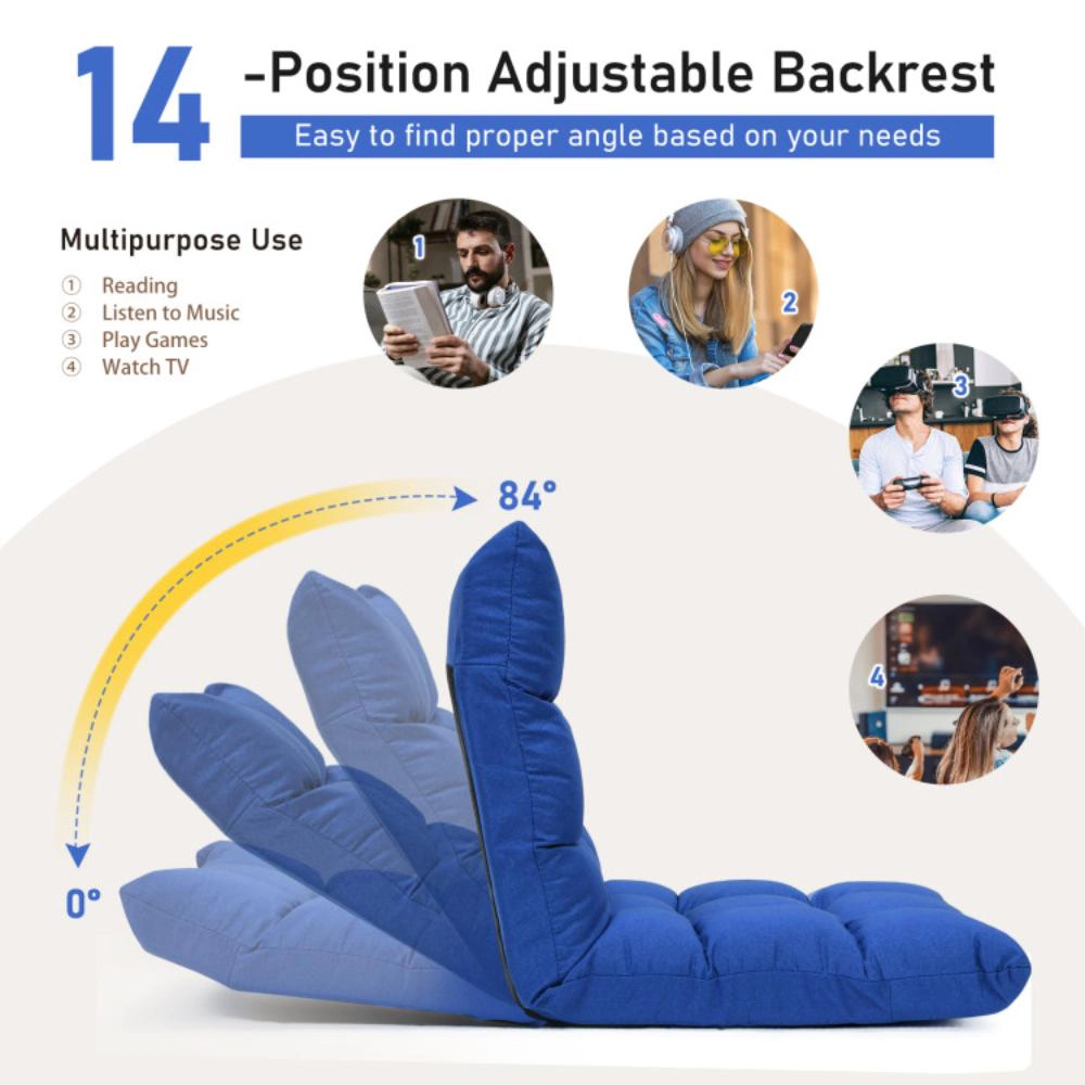 Hivvago 14-Position Adjustable Folding Lazy Gaming Sofa
