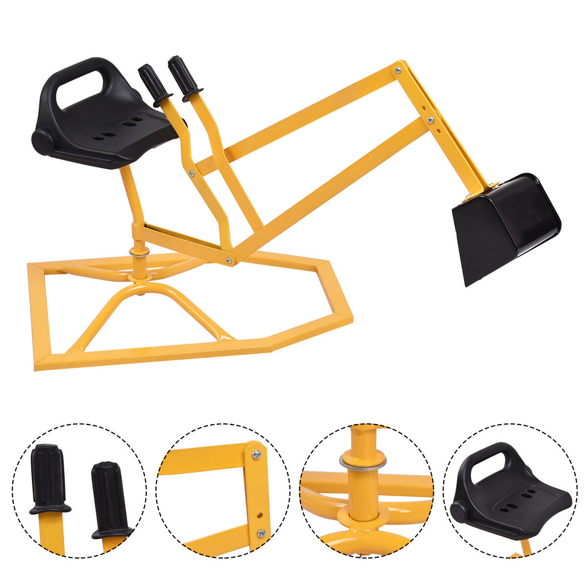 Costway Heavy Duty Kid Ride-on Sand Digger Digging Scooper  Excavator for Sand Toy