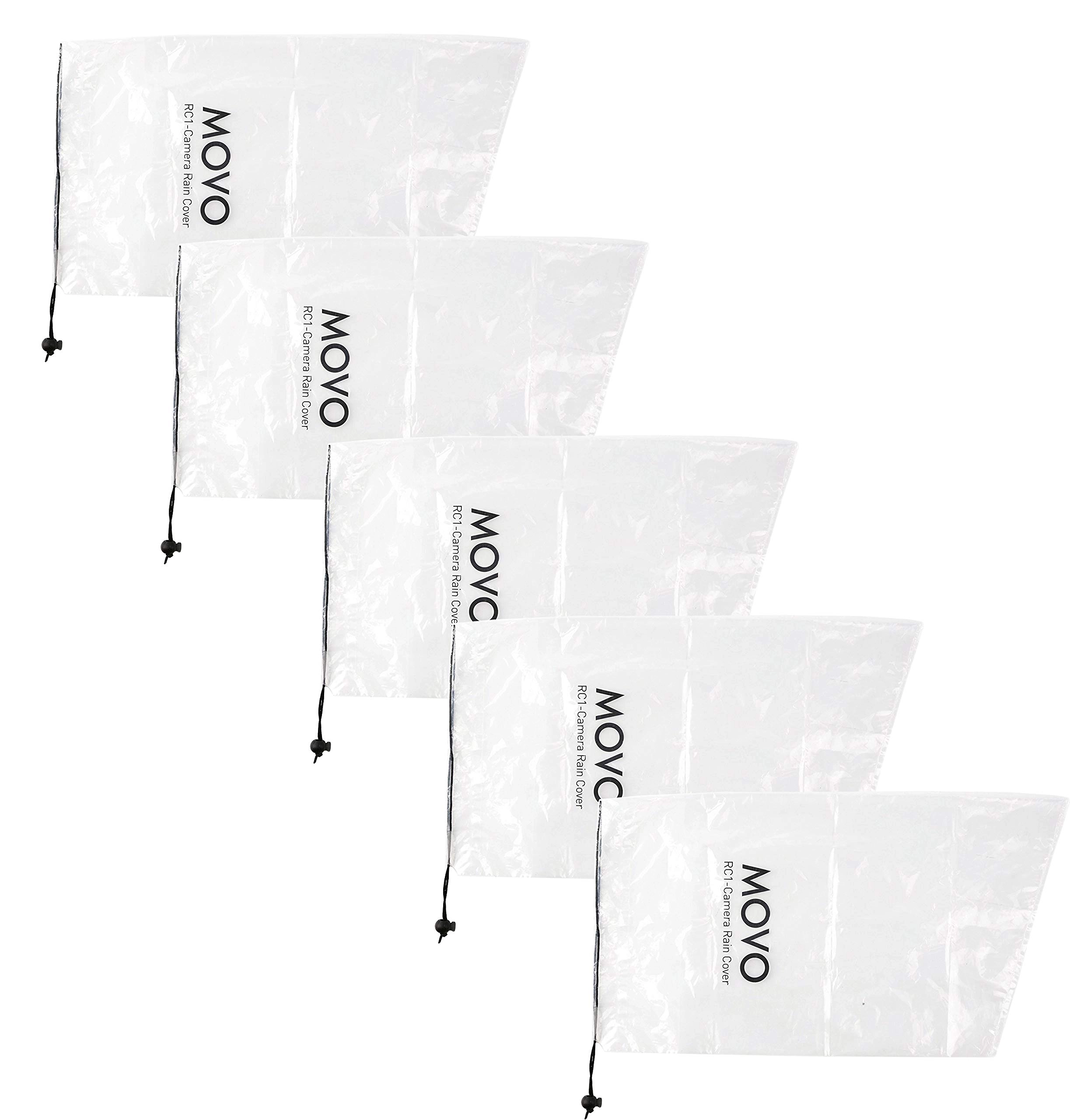 Movo (5 Pack) RC1 Clear Rain Cover for DSLR Camera Lens up to 18 Long