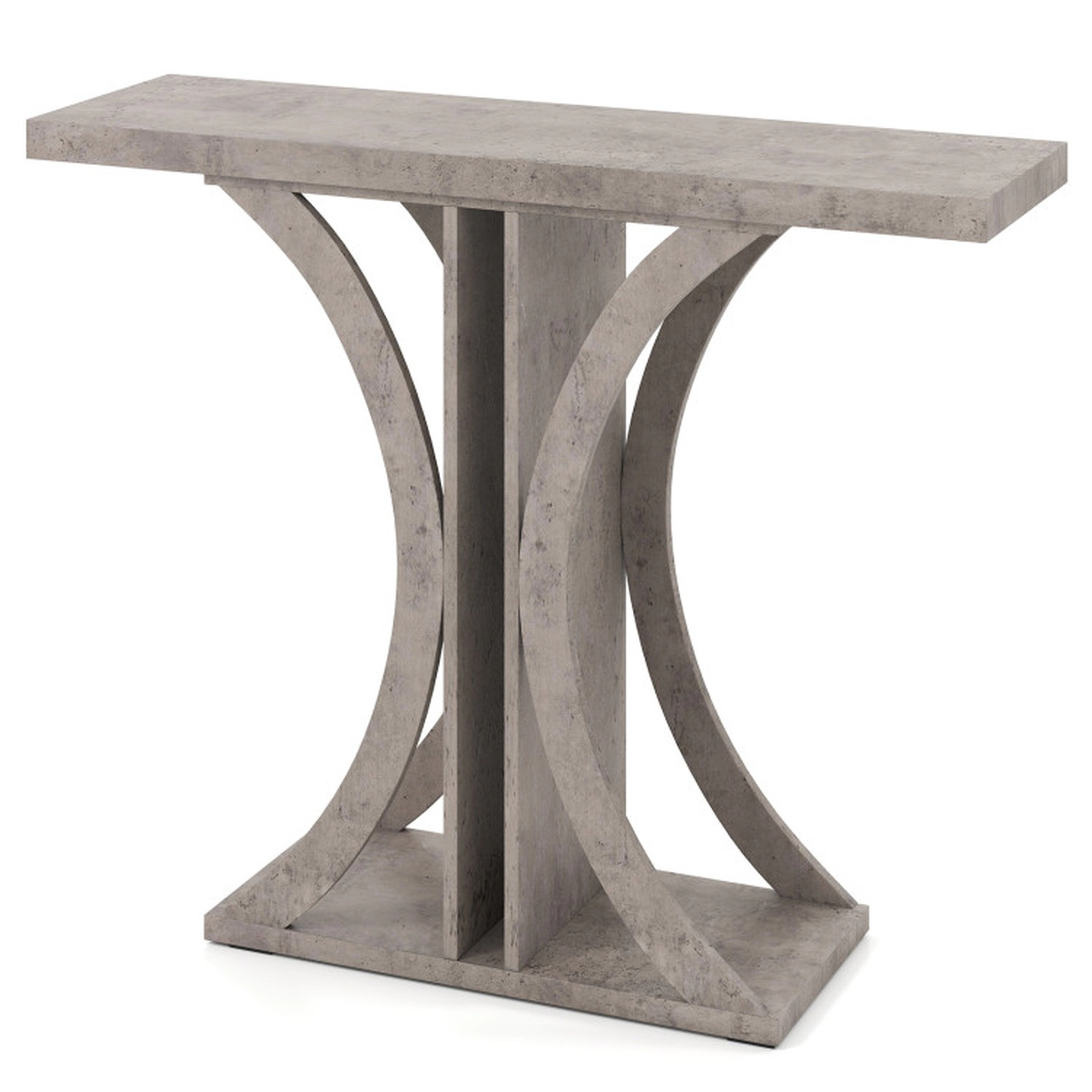 SUGIFT 39.5-in 11.5-in Narrow 110-lb Capacity Gray Console Table with Geometric Frame and Anti-Tip Kits