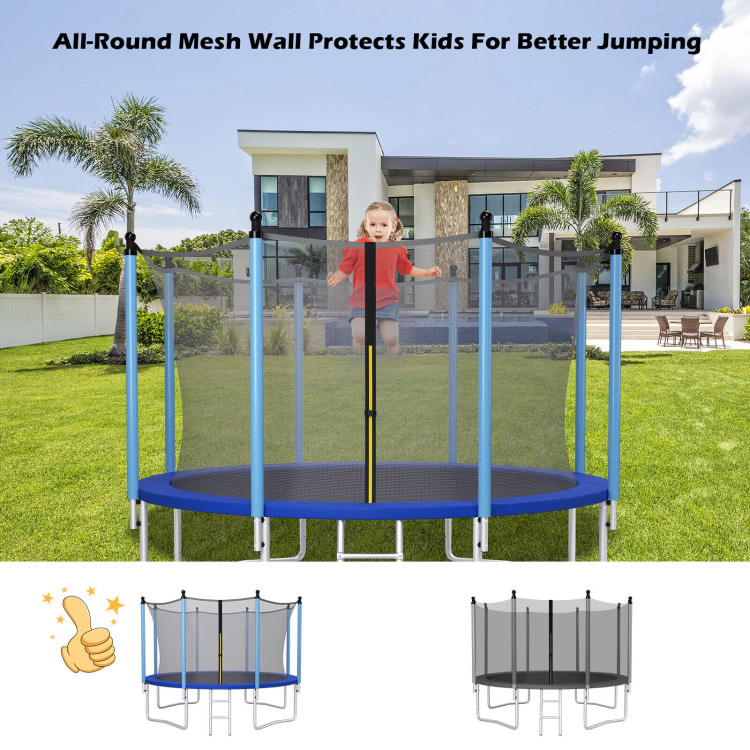 Hivvago 15/16 Feet Trampoline Replacement Safety Net with Adjustable Straps-16 ft