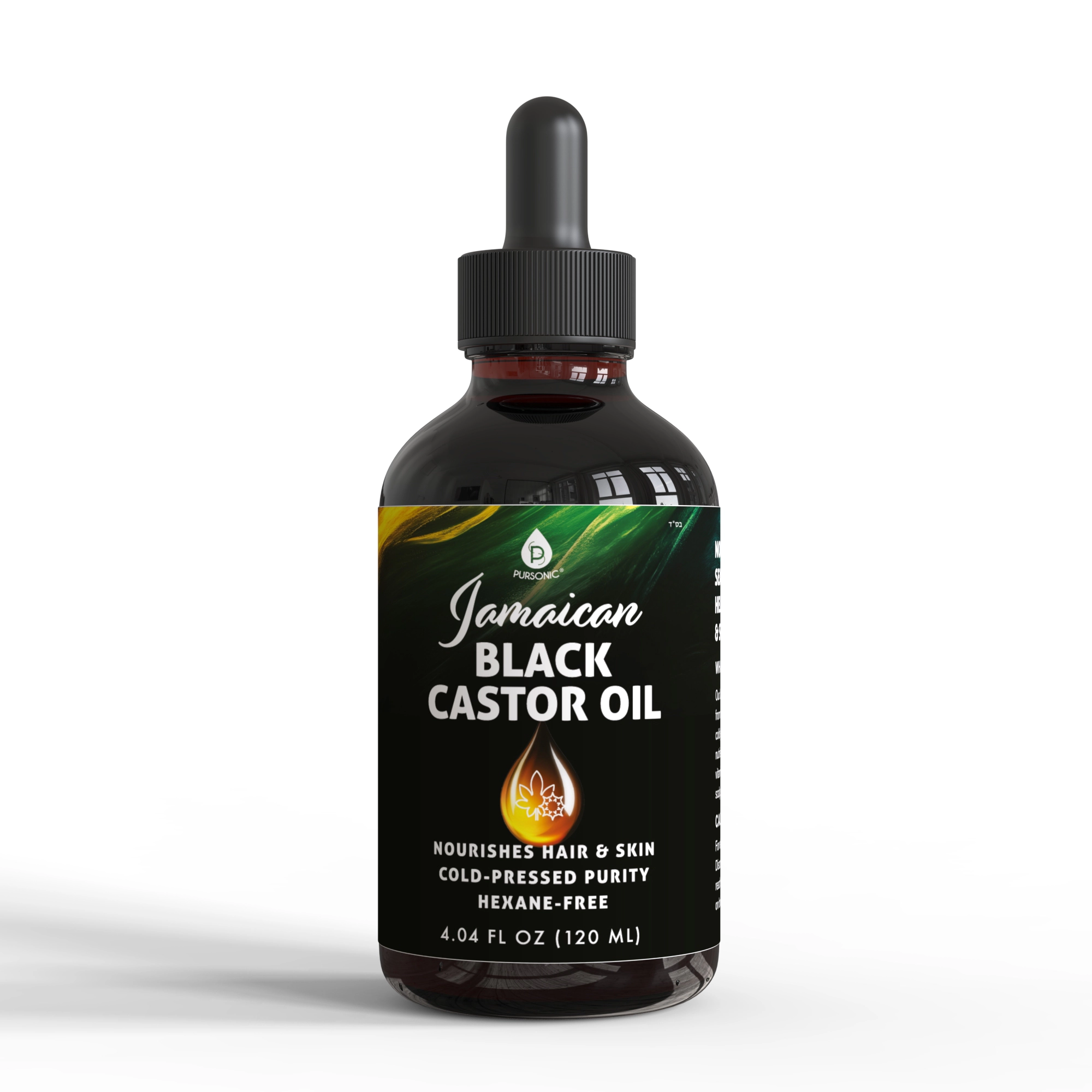 Pursonic Unisex 100% Pure Cold-Pressed Beauty Oil: Jamaican Black Castor Oil