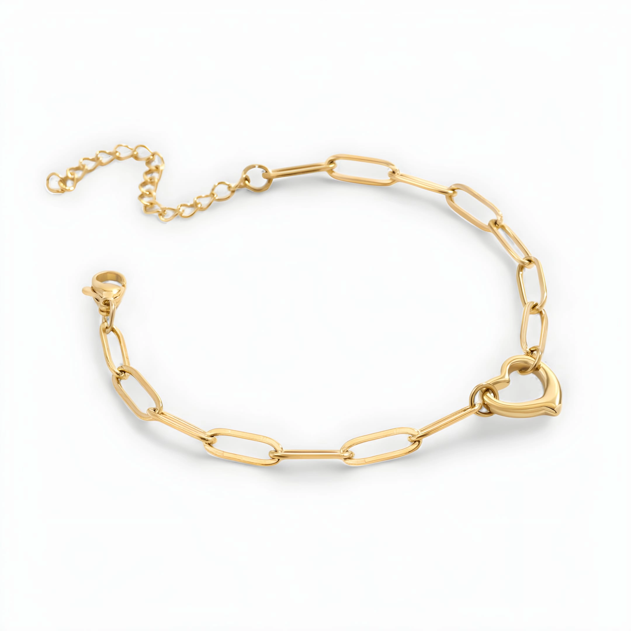 Mint & Lily Women's Open Heart Paperclip Chain Bracelet