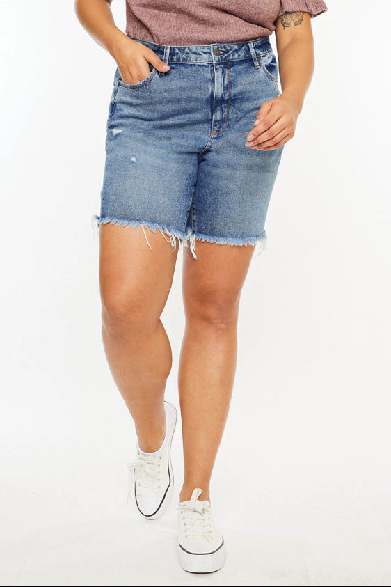 KanCan Women's Plus Ultra High Rise Bermuda Shorts Datrina