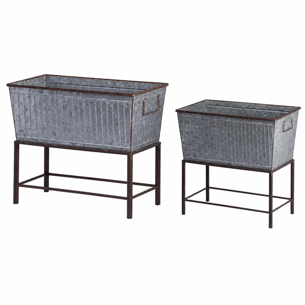 WOW PIONEER Sturdy Iron Planter Container for Flowers Herbs Vegetables Shrubs Patio Balcony Garden