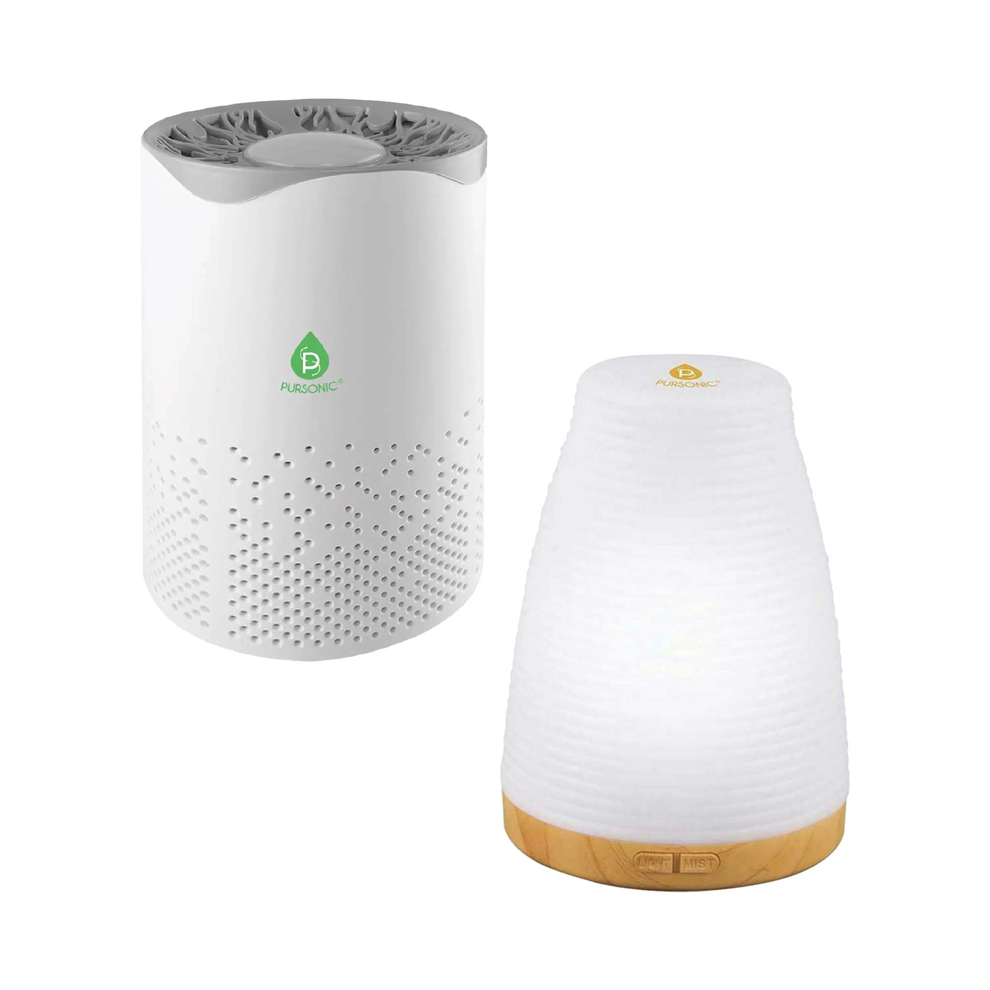 Pursonic Unisex USB Aroma Diffuser & True HEPA Air Purifier Bundle – Clean Air & Relaxing Aromatherapy Anywhere