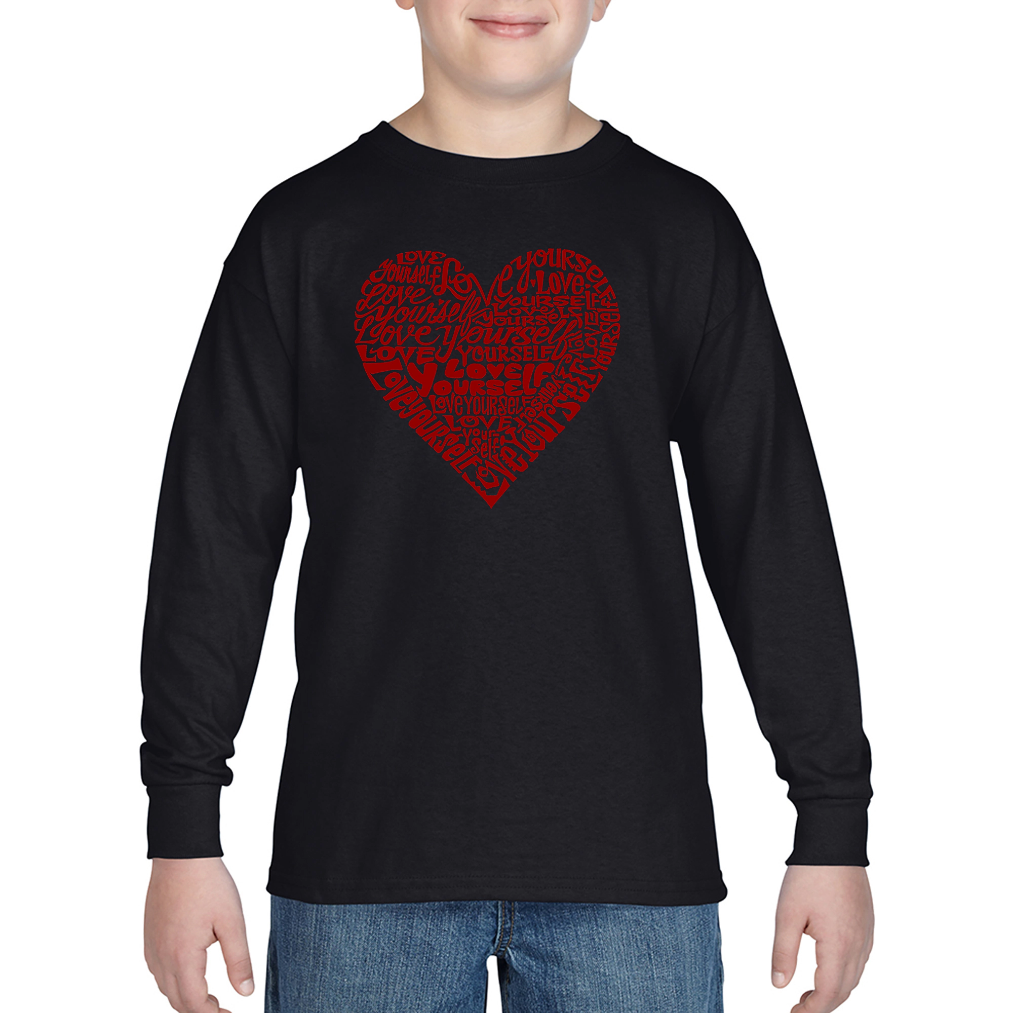 LA Pop Art Boys Long Sleeve T-Shirt - Love Yourself