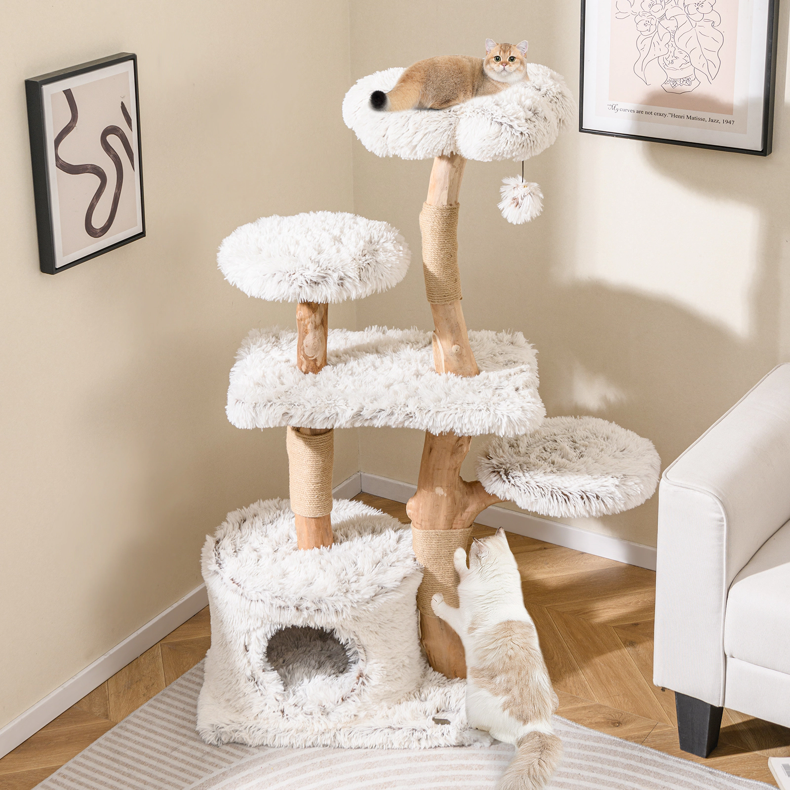 SlickBlue Cat Climbing Tower with Condo and Scratching Posts