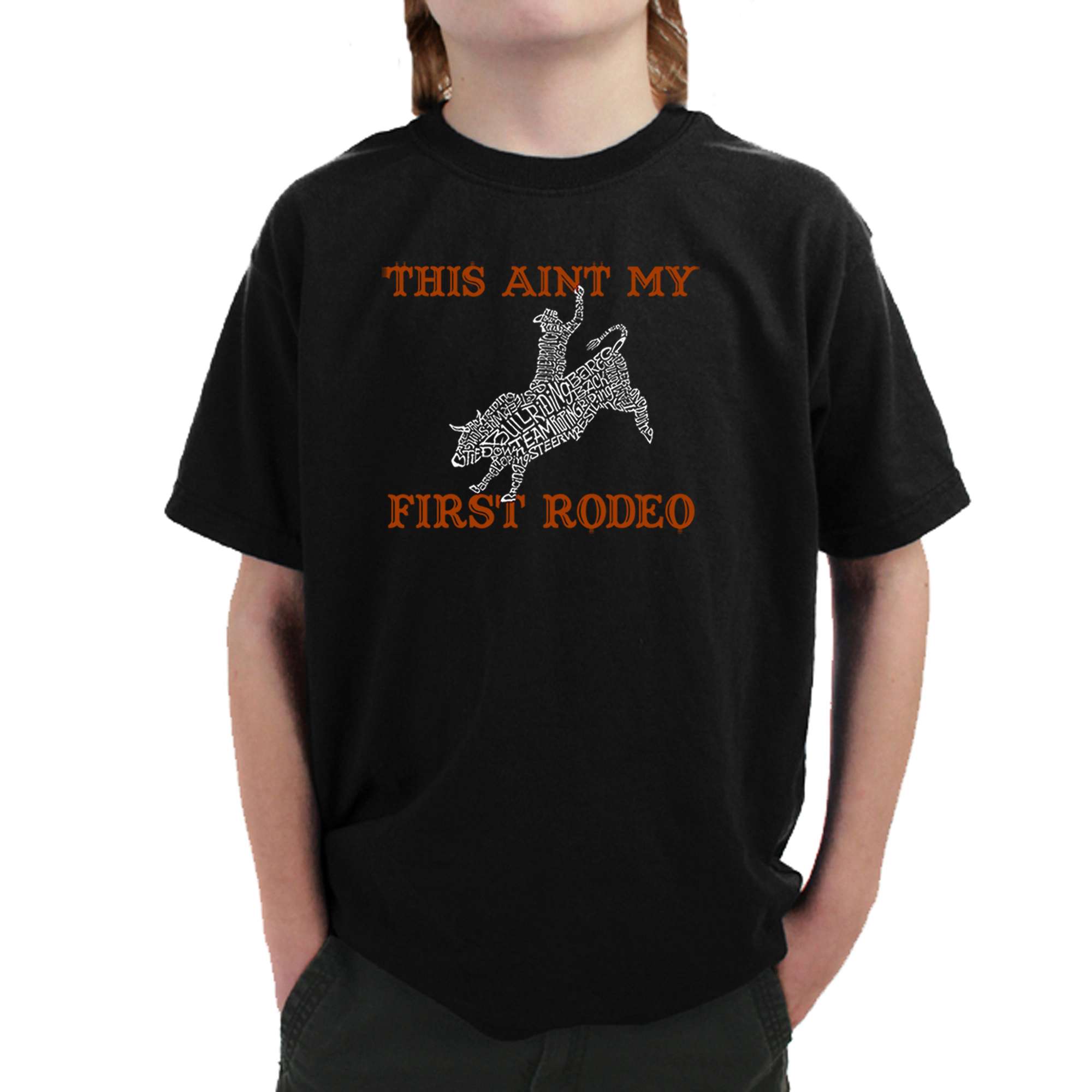 LA Pop Art Boy's Word T-Shirt - This Aint My First Rodeo