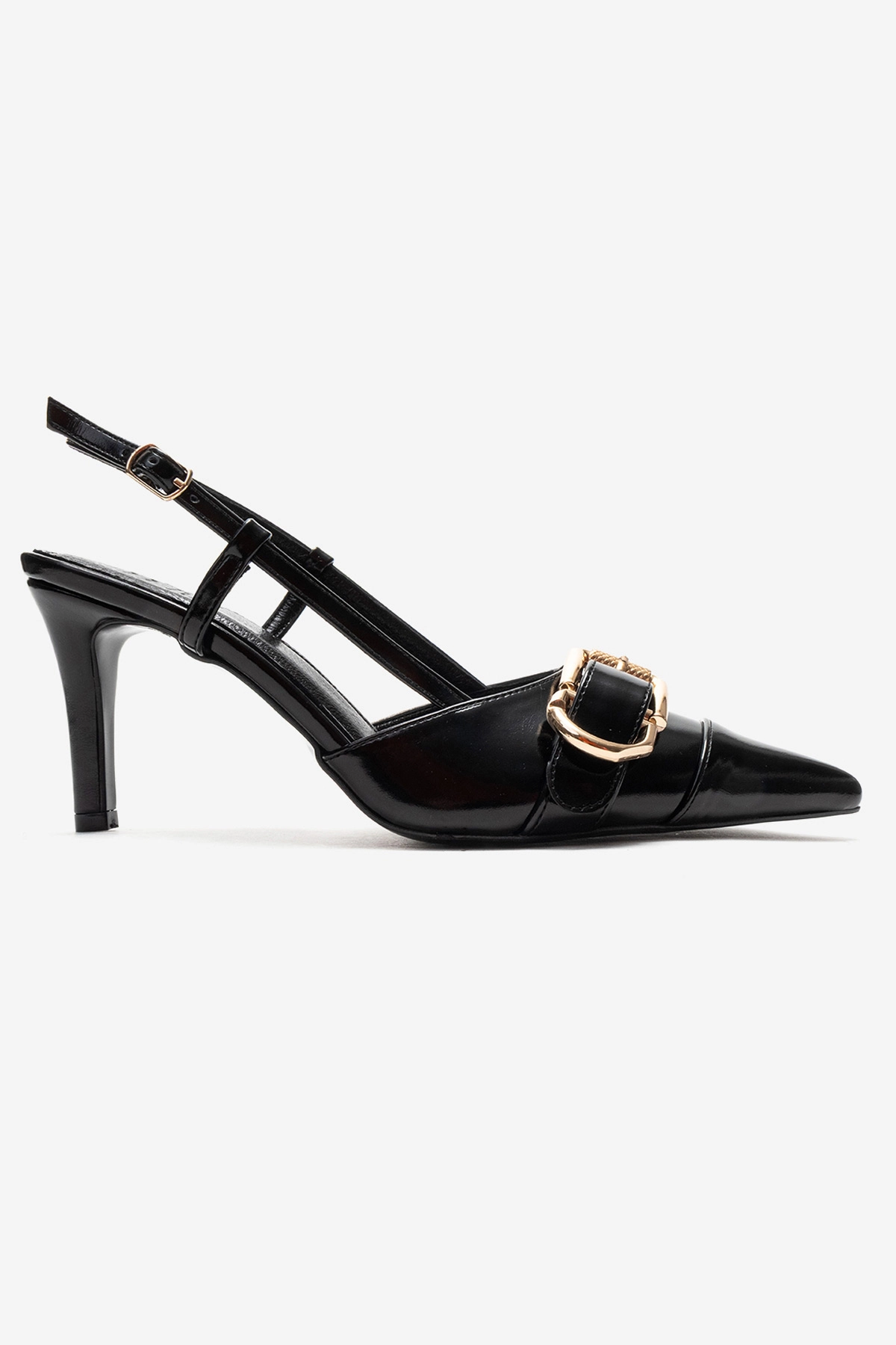 Prologue Shoes Womens Noen Buckle Pointed Toe Stiletto Pump