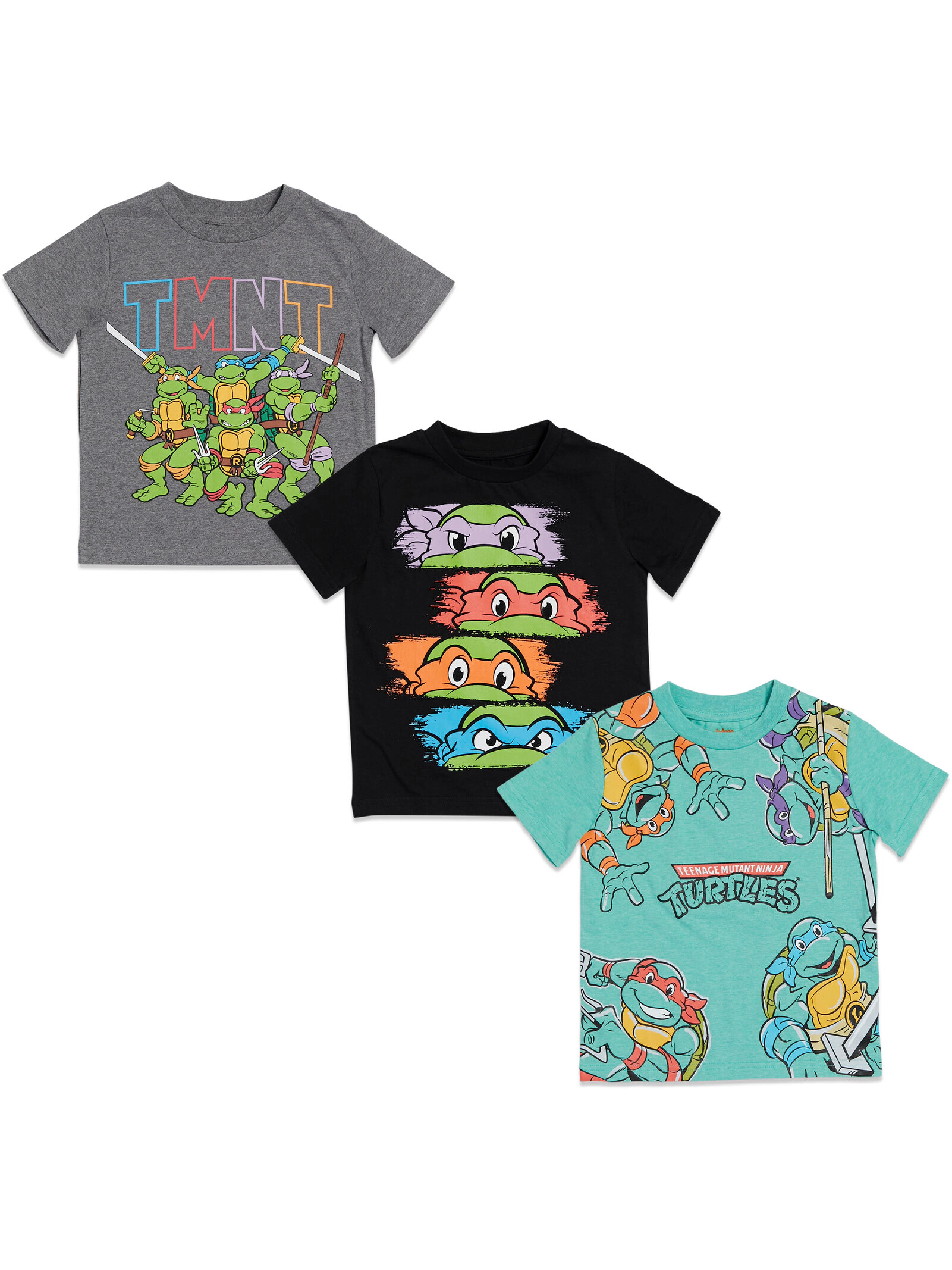 Nickelodeon Teenage Mutant Ninja Turtles Boys' 3-Pack Short Sleeve Graphic T-Shirts