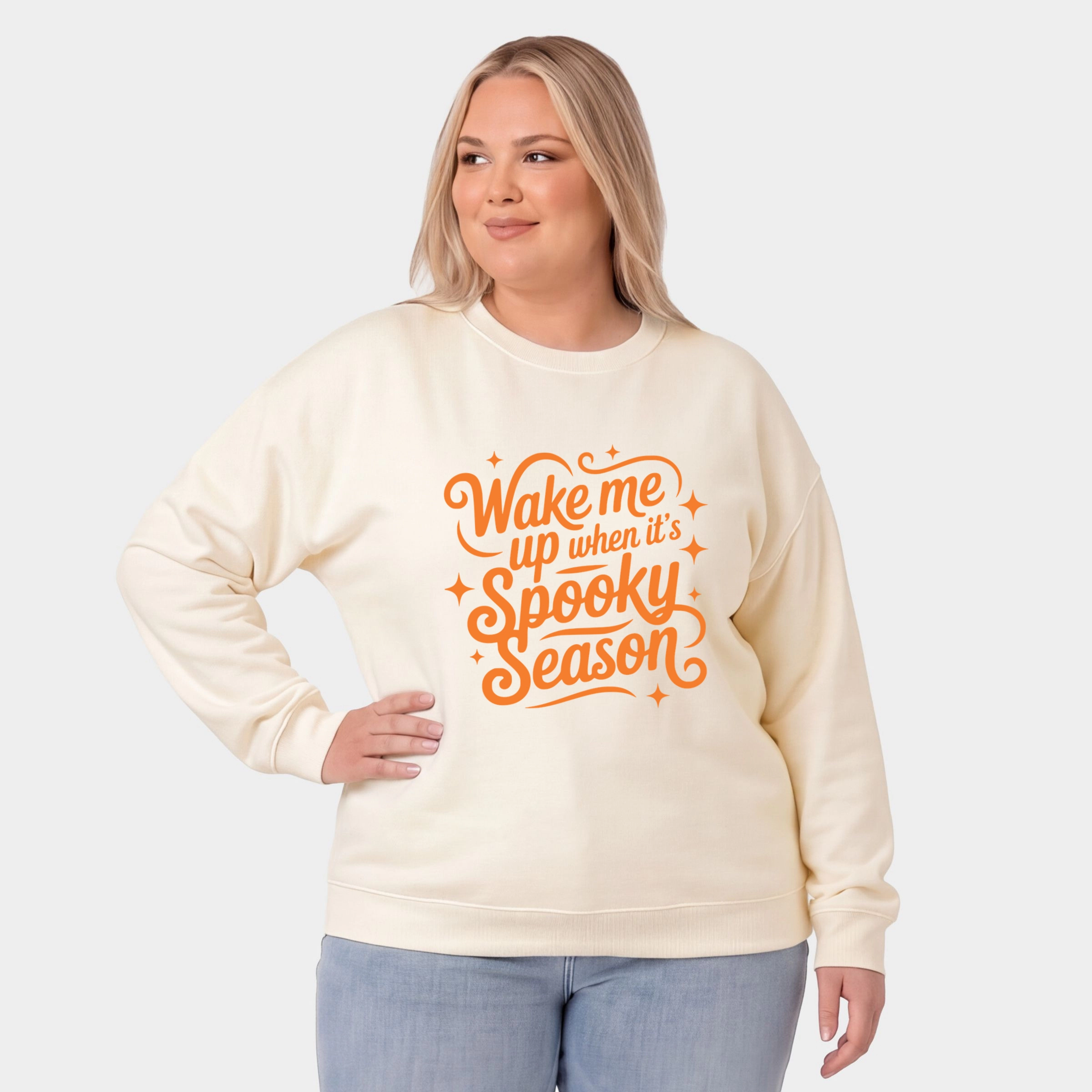 Simply Sage Market - Women's Plus Sized Graphic Sweatshirt Wake Me Up When It's Spooky Season