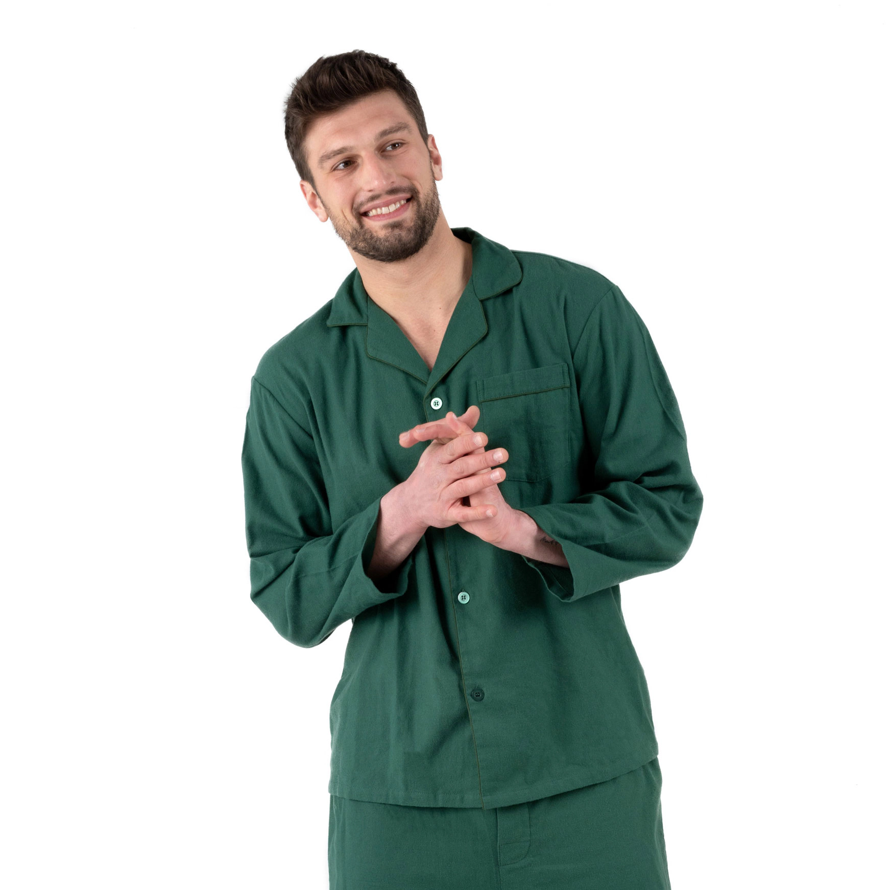 Leveret Men's 2-pc Holiday Solid Cotton Flannel Pajamas