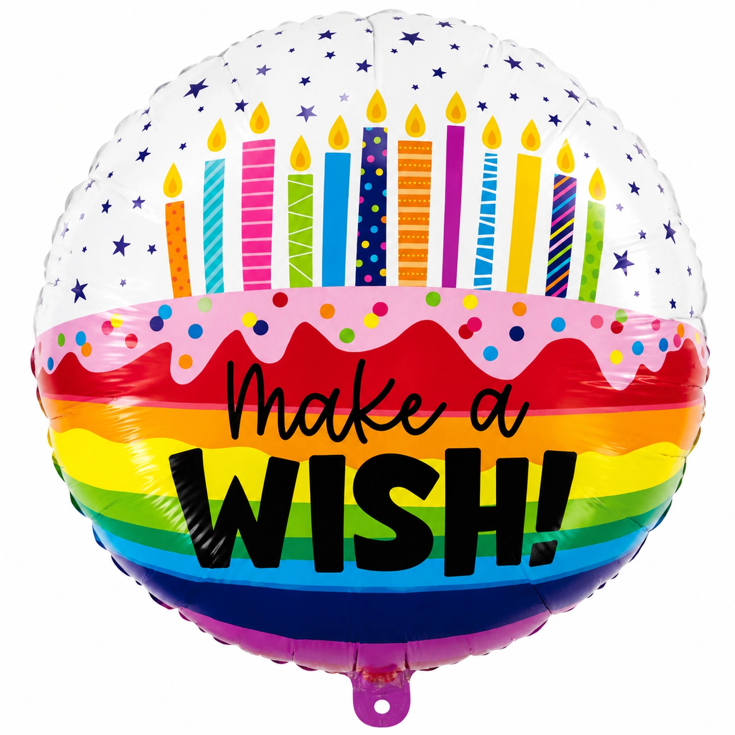 LoonBalloon Birthday Wishes Rainbow Foil Balloons, 5 Pack