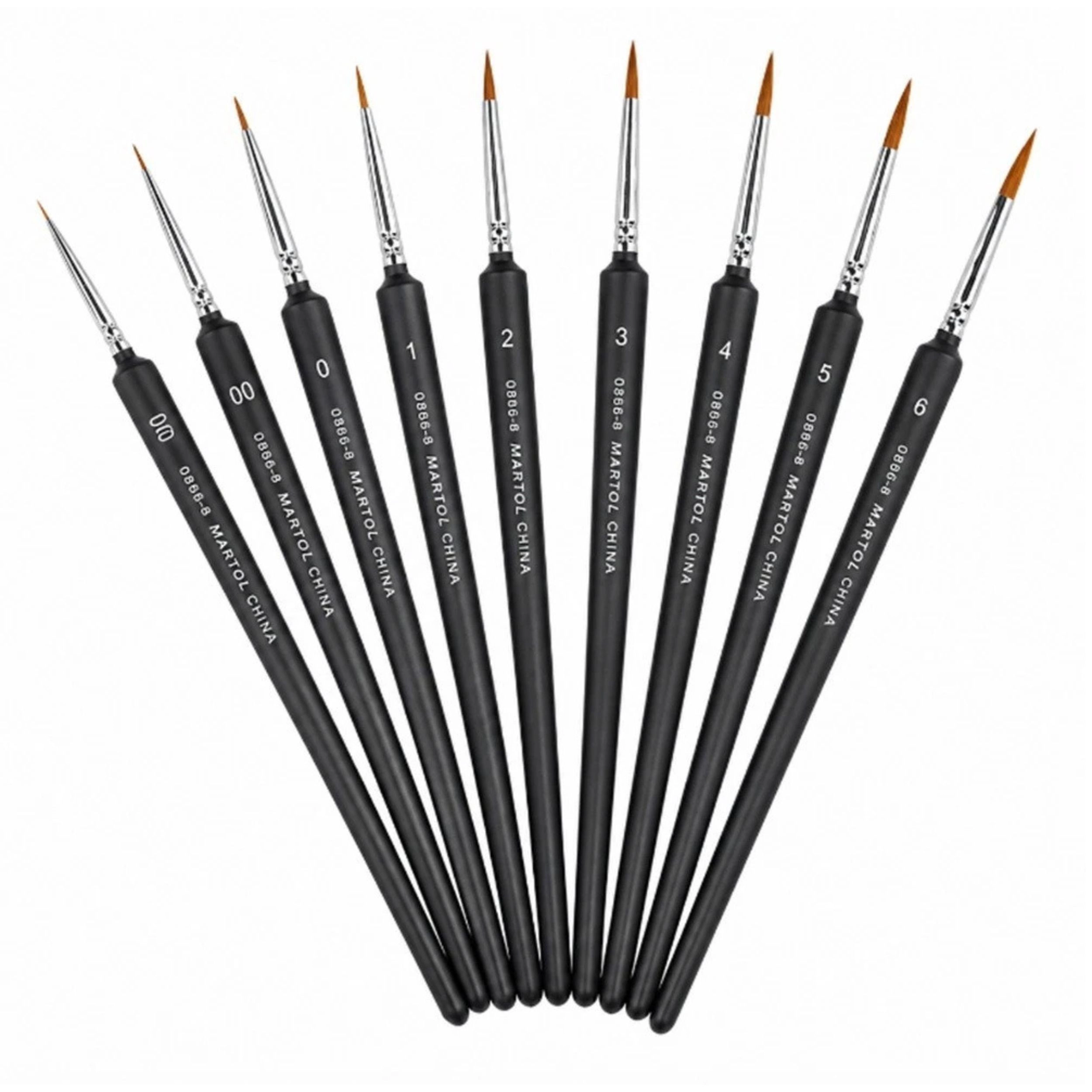 Home Collection 9-Piece Mini Weasel Hair Detail Paint Brush Set