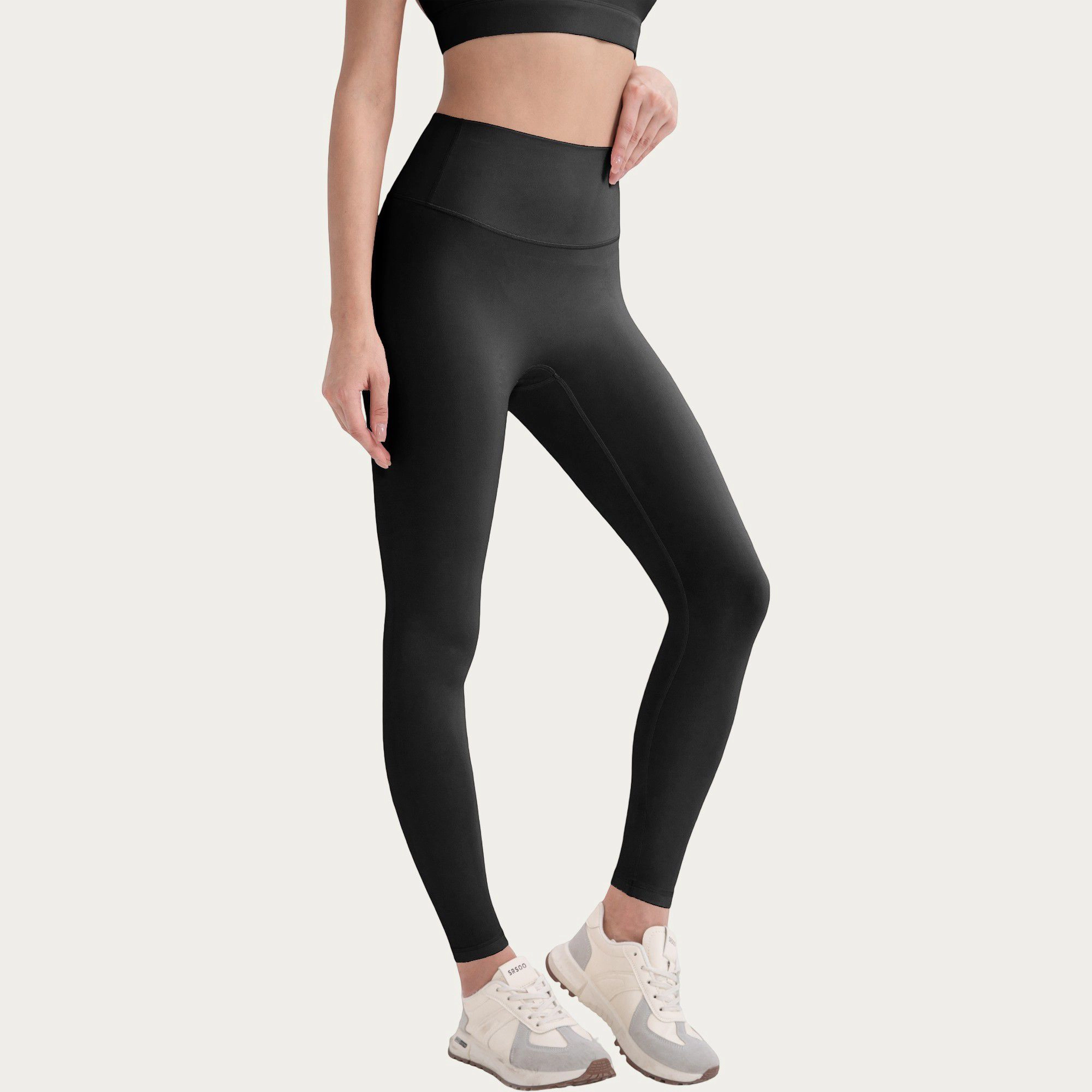 Anna-Kaci Active Women's High Waist Stretch Knit Leggings with Wide Waistband and Smooth Sculpting Fit