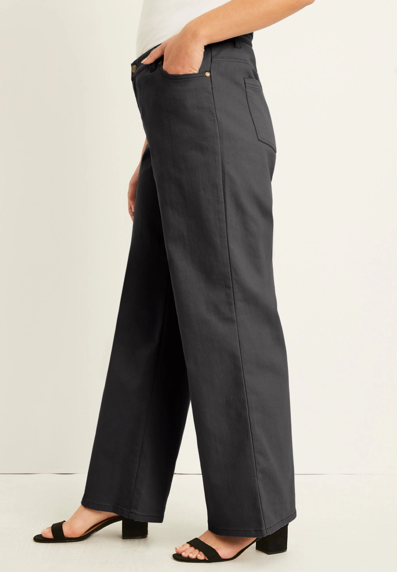 June & Vie Women's Plus Fit Wide-Leg Jeans