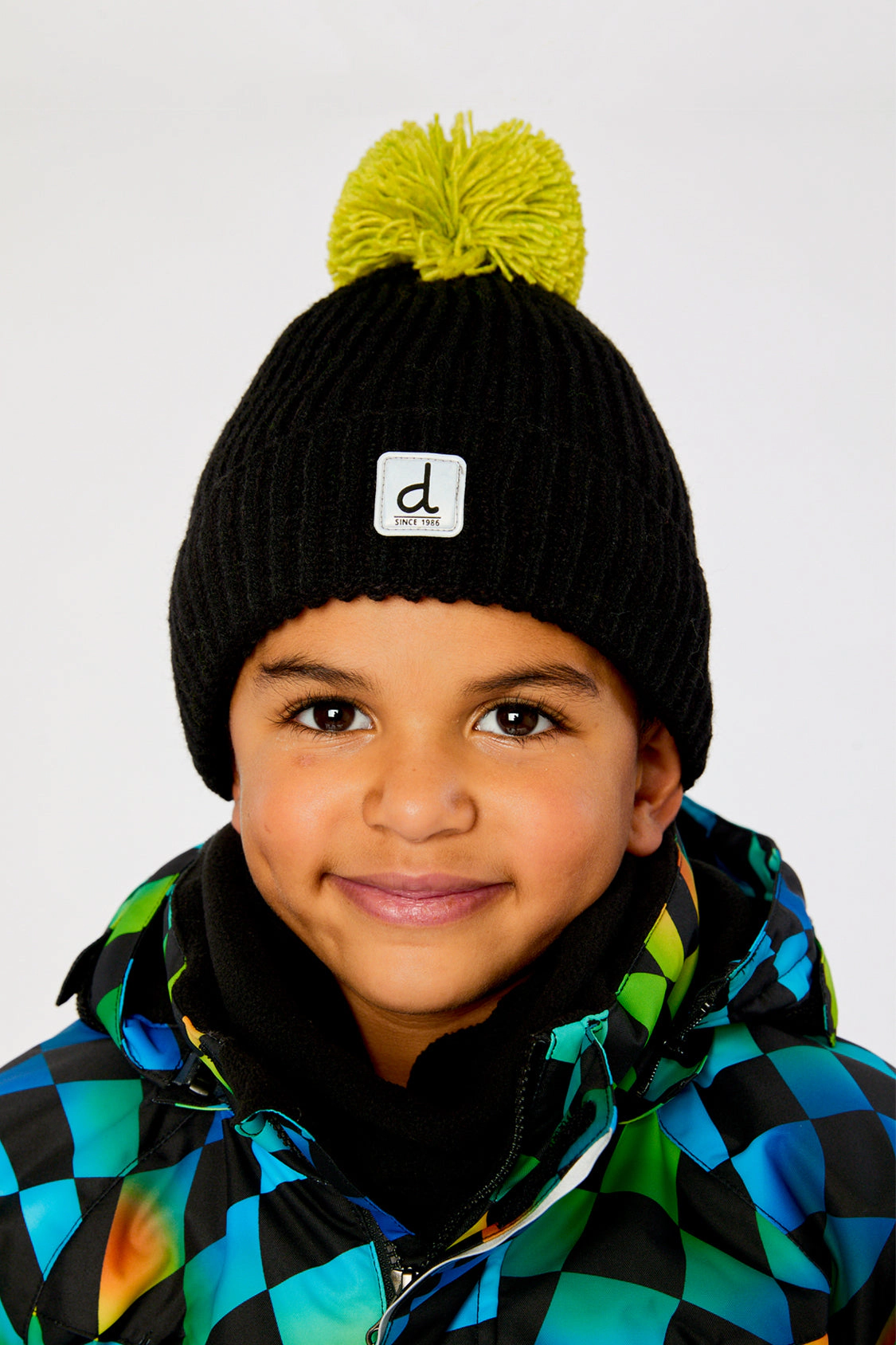 Deux par Boys Ribbed Winter Knit Hat with Pompom