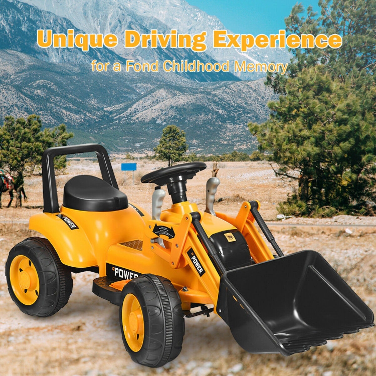 Hivvago Kids Ride On Excavator Digger 6V Battery Powered Tractor