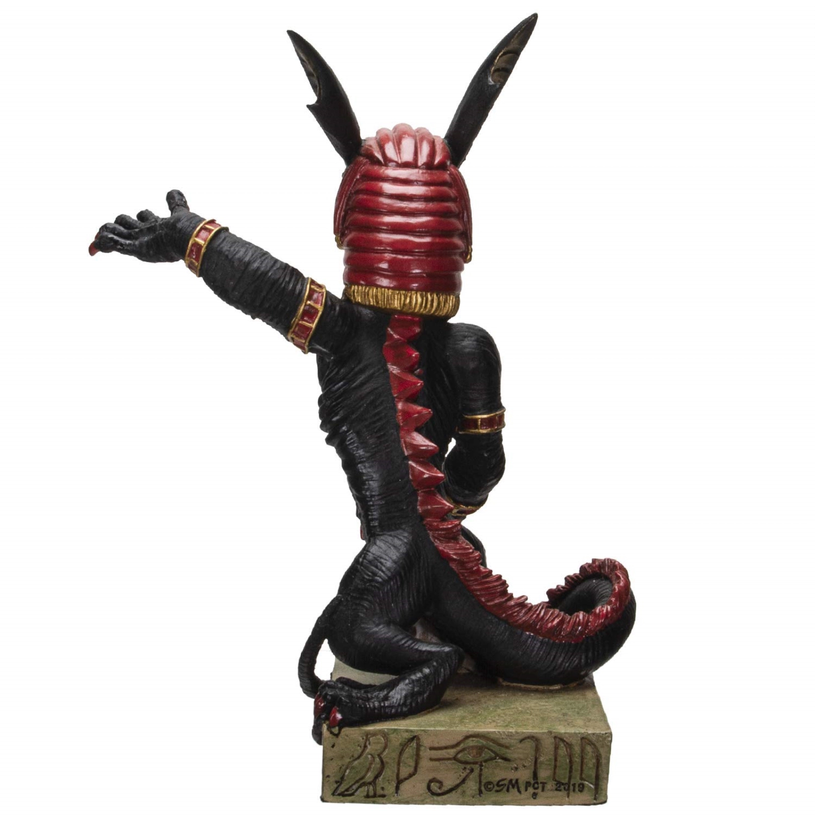Pacific Giftware Egyptian God Of War Chaos Desert Seth On Hieroglyphic Base With Skulls Figurine 8 inch