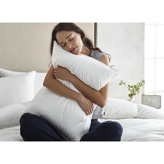 ComfyDown Elysian 600 Fill Power Down Bed Pillow, 330 Thread Count, Twin (20" x 26"), Medium