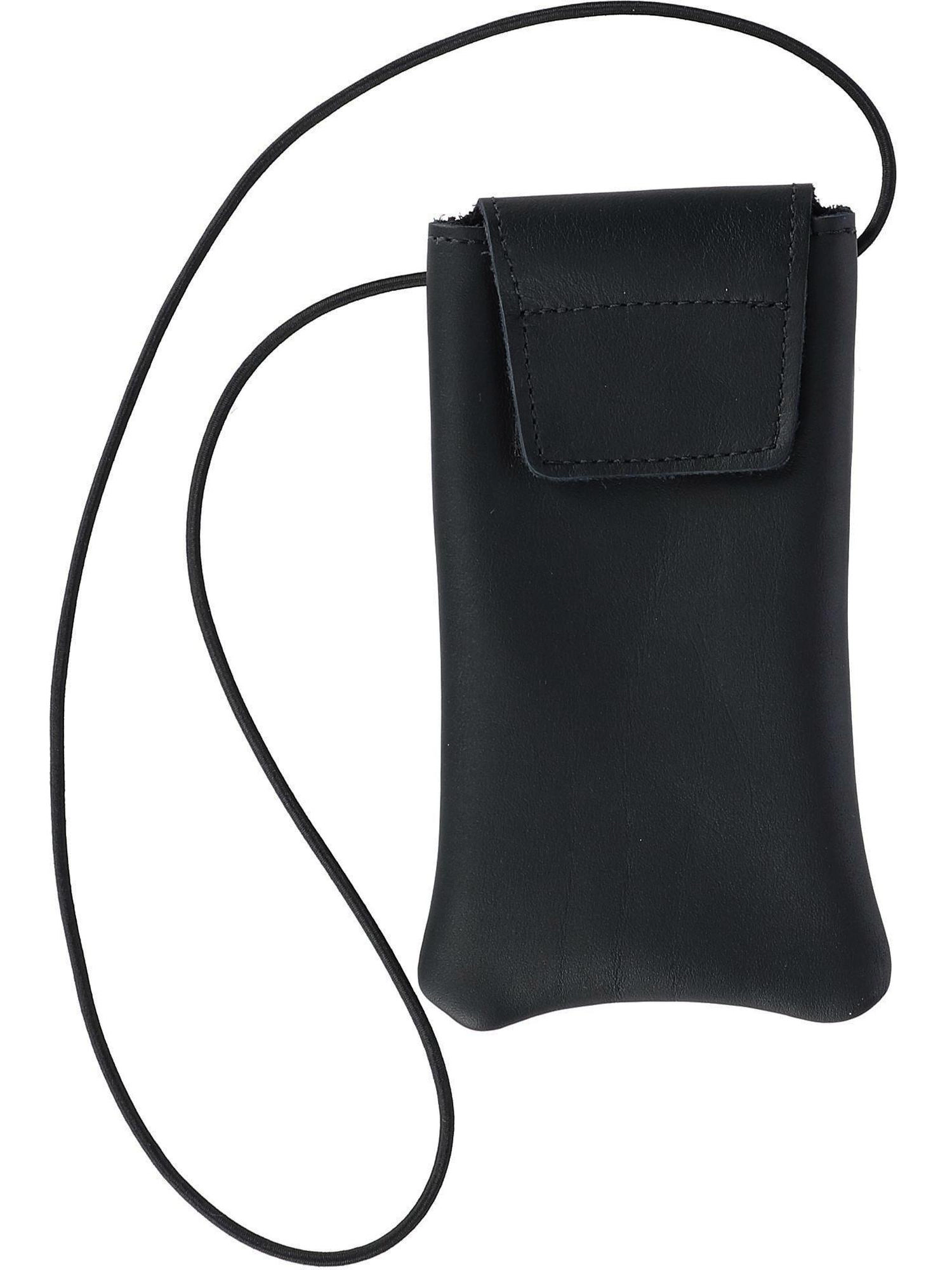 Boston Leather Solid Leather Eyeglass Case with Neck String