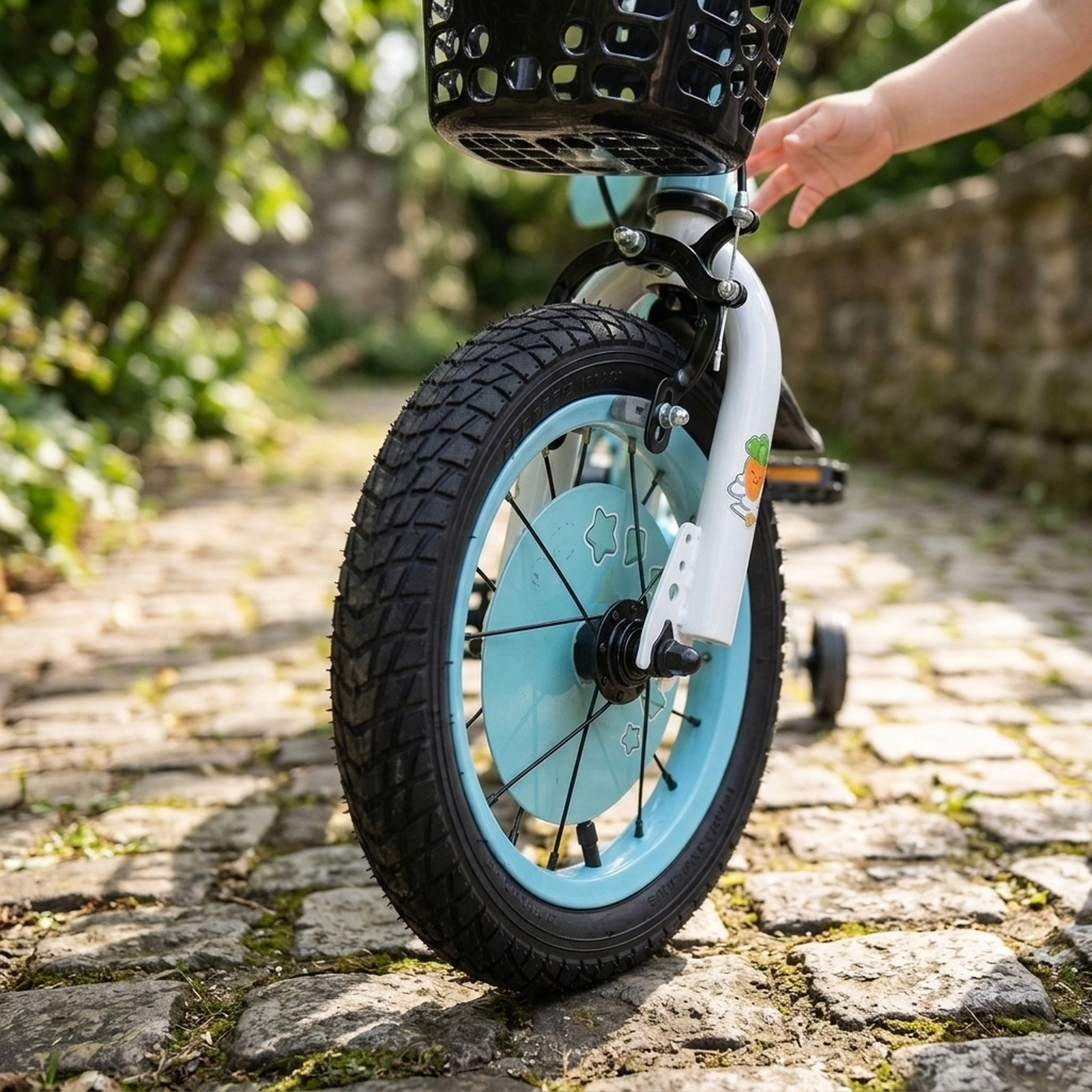 14-in Kids Bike Adjustable 30-in to 31.5-in Handlebar 19.5-in to 22-in Saddle Front Basket Fenders Ages 3-5 Blue