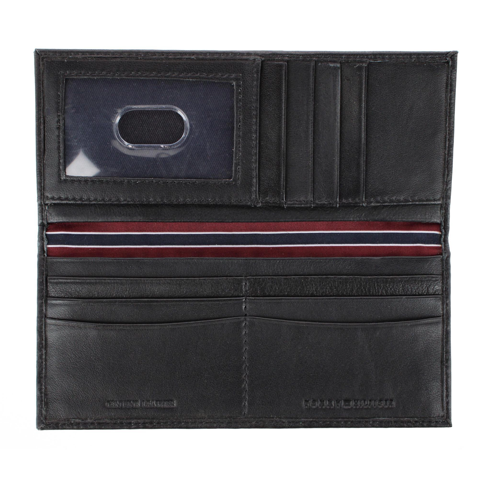 Tommy Hilfiger Men's Leather Stockton Checkbook Cover Secretary Wallet
