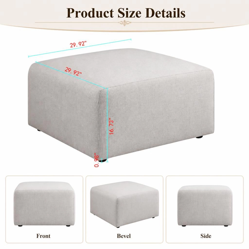 GOODSILO Versatile Soft Upholstered Chenille Round Footstool