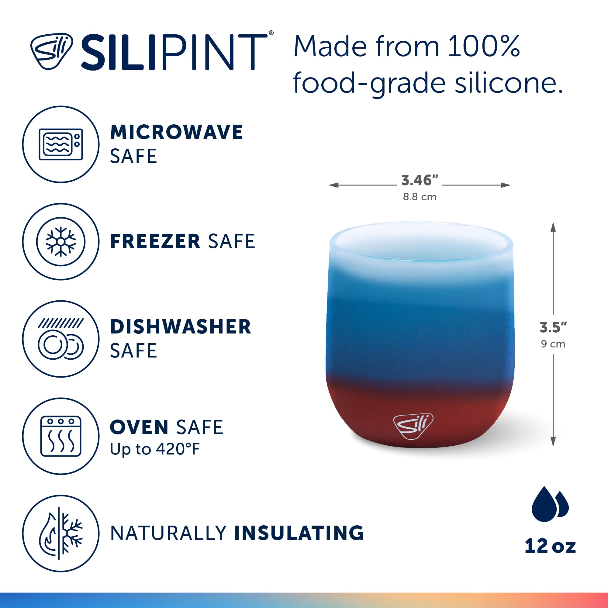 Silipint Silicone 12 oz Wine Glass