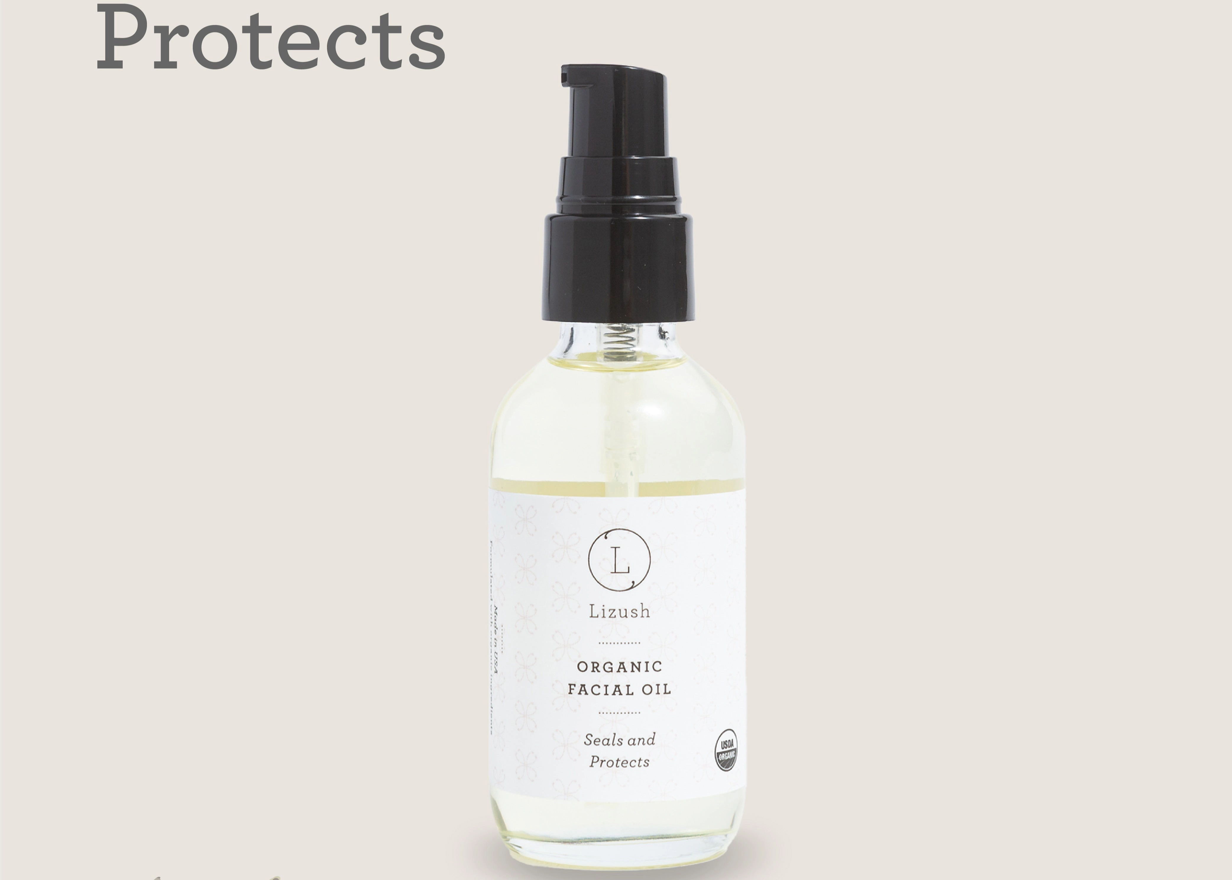 Lizush Organic Facial Oil - 2 fl oz, Seals and Protects