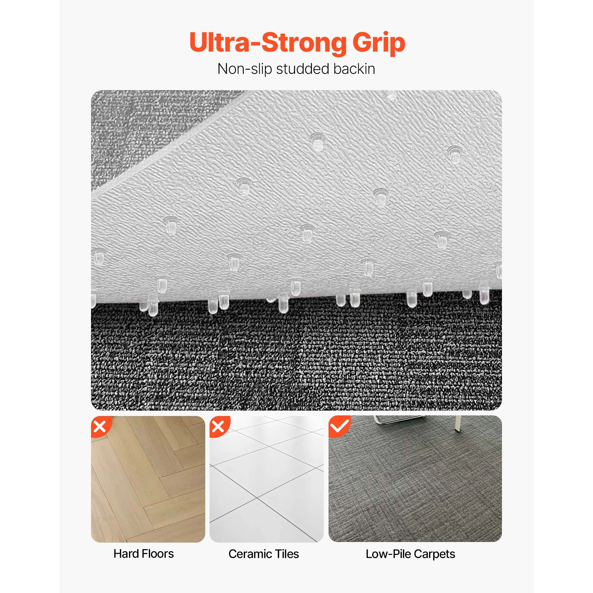 HONGGE Chair Mat, 36 x 48-inch Office Chair Mat for Carpeted Floors, Floor Protector Rug with Studded