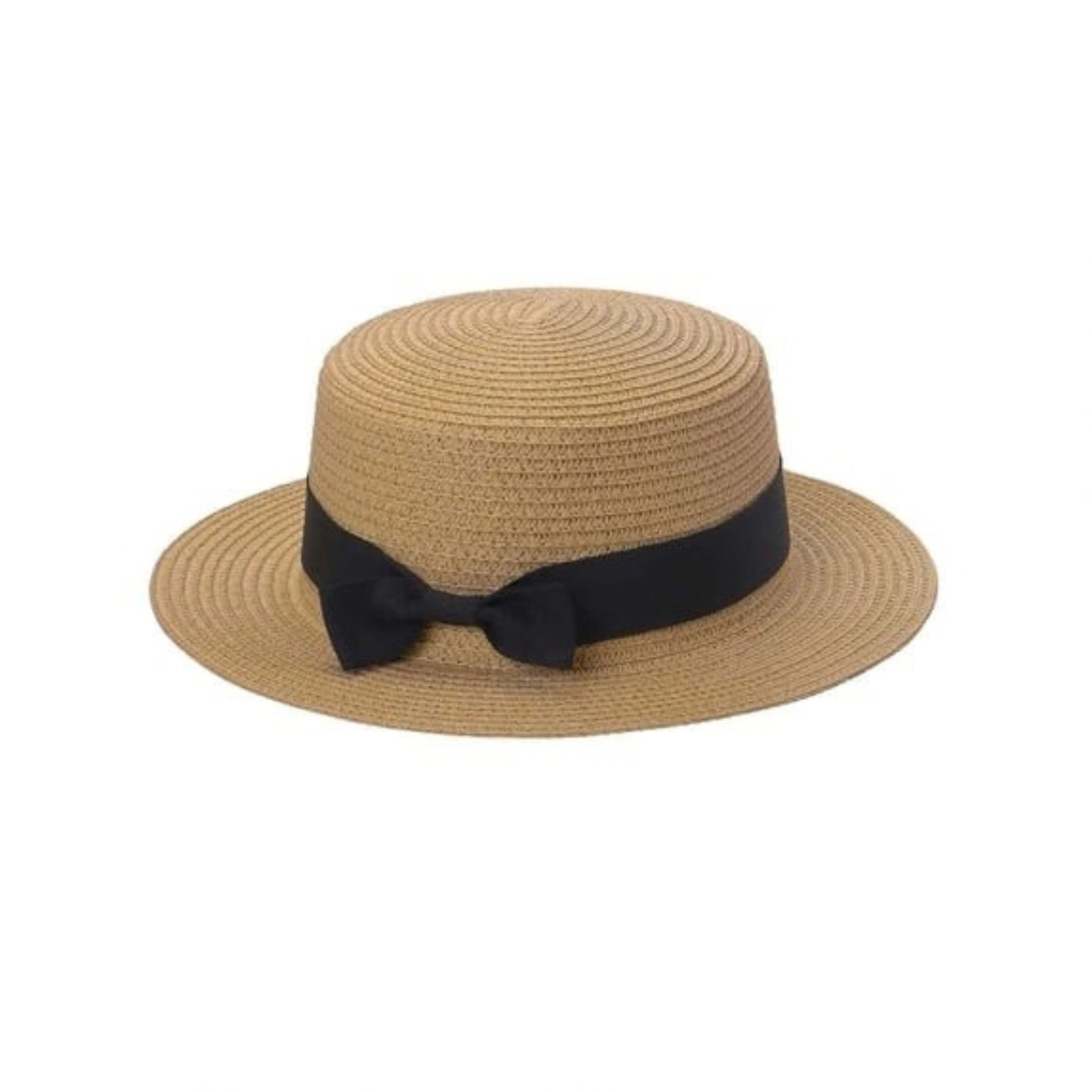 Home Collection Women’s Wide Brim Paper Straw Boater Sun Hat with Bow