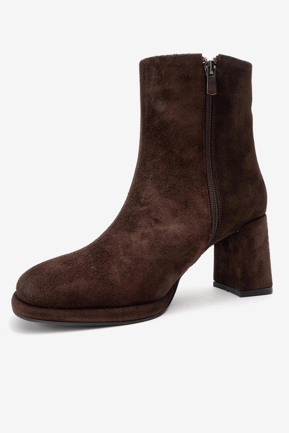 Forever & Always Womens Napoli Leather Block Heel Boot