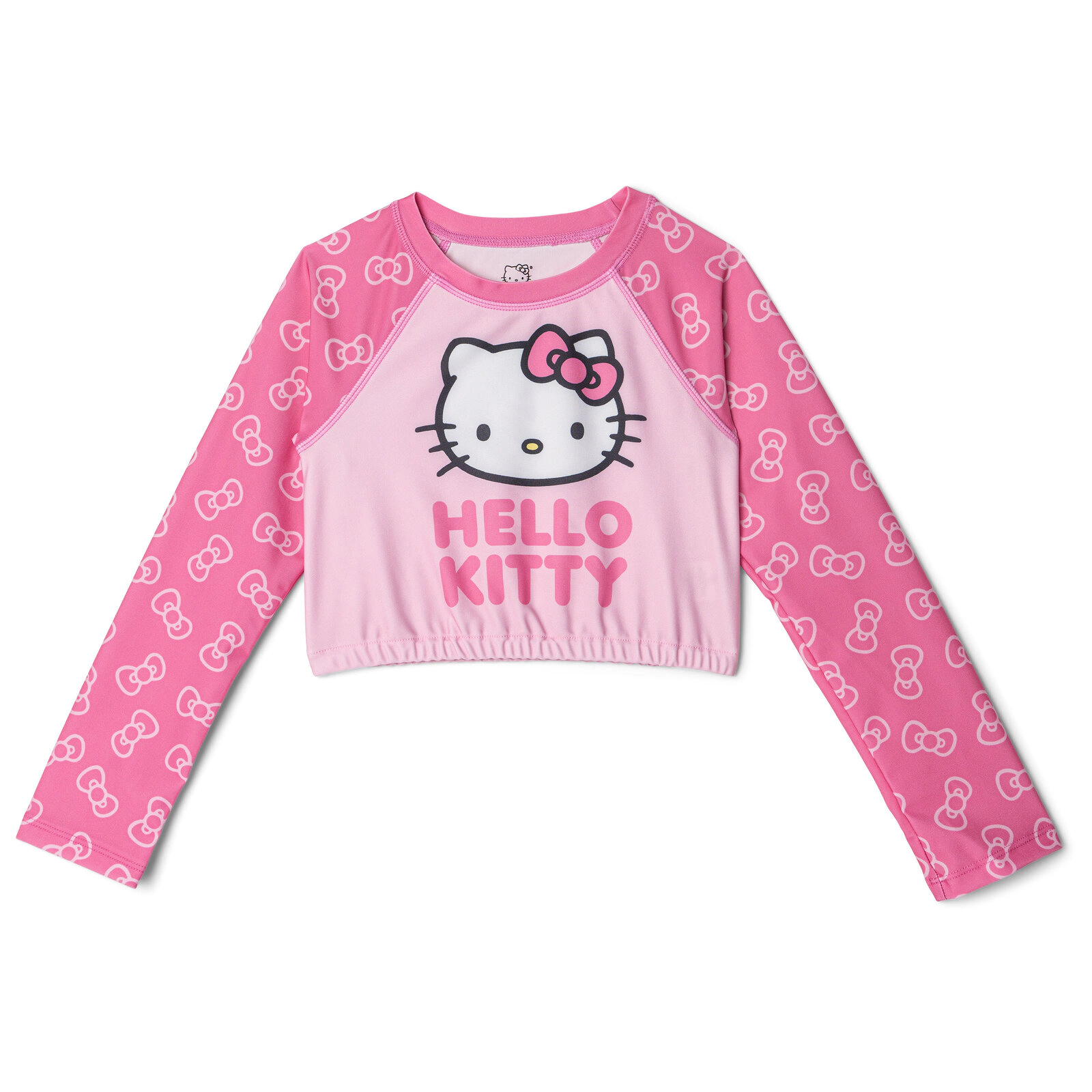 Hello Kitty Girls' 2-Piece Long Sleeve Rash Guard and Bikini Set