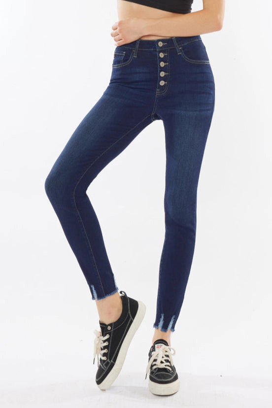 KanCan Women's Essentials High Rise Ankle Skinny Jeans Clove