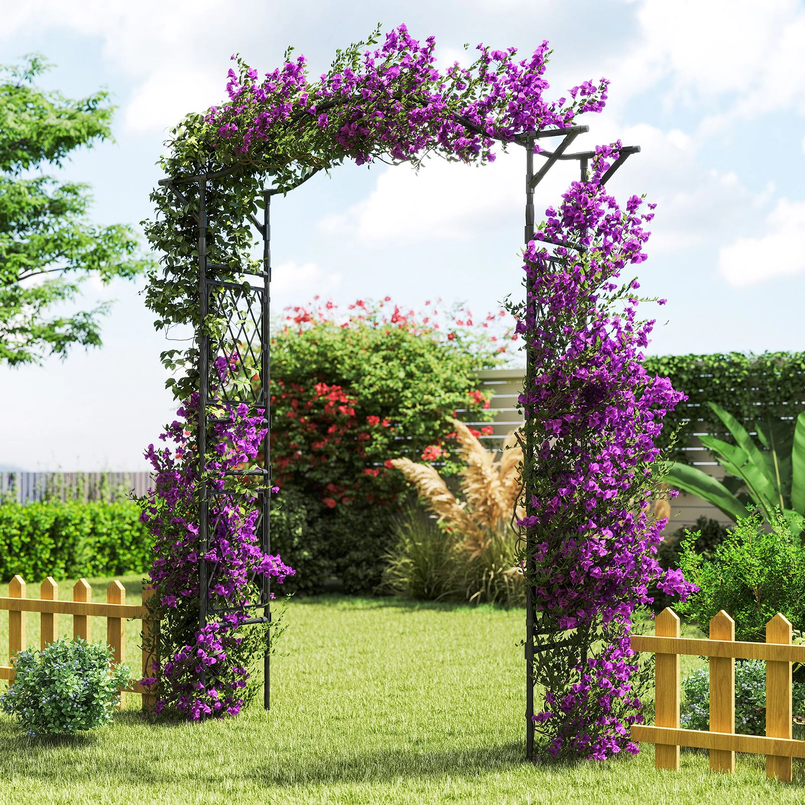 SlickBlue Outdoor Garden Arch for Climbing Plants and Vines